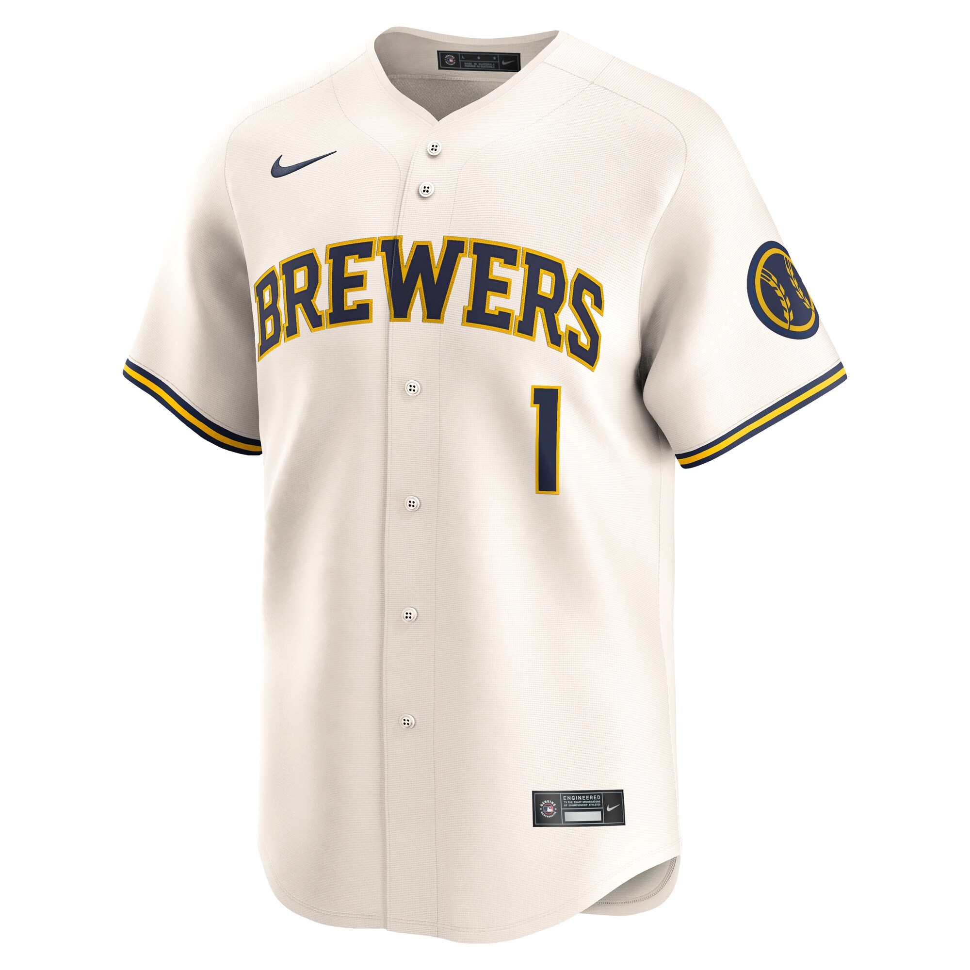 Milwaukee Brewers  #1 Dad Home Limited Jersey - Cream