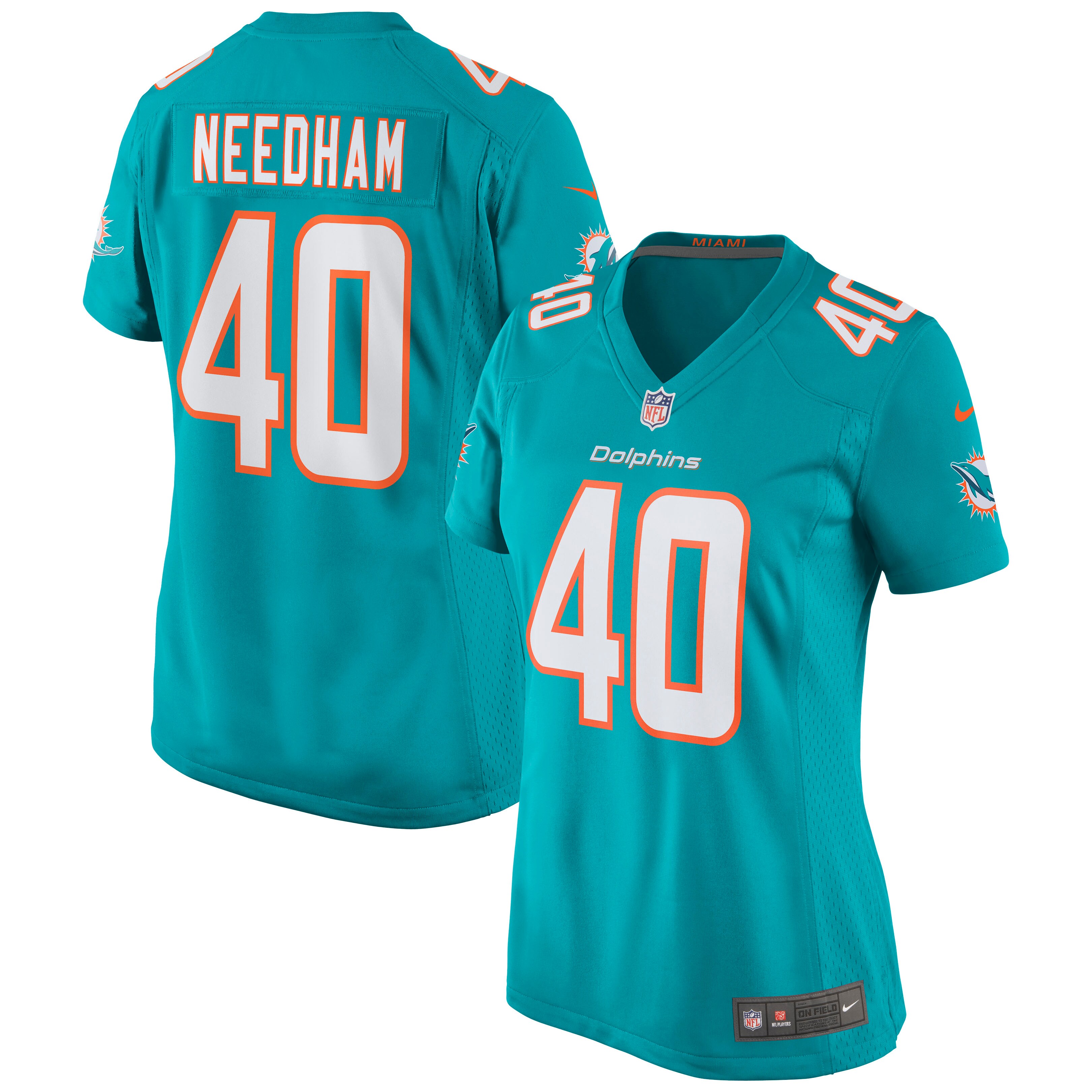 Nik Needham Miami Dolphins  Women's Game Jersey - Aqua