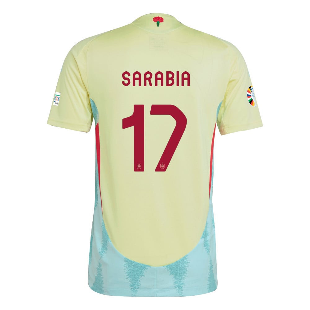 Pablo Sarabia 17 Spain National Team 2024 Away Men Jersey - Yellow