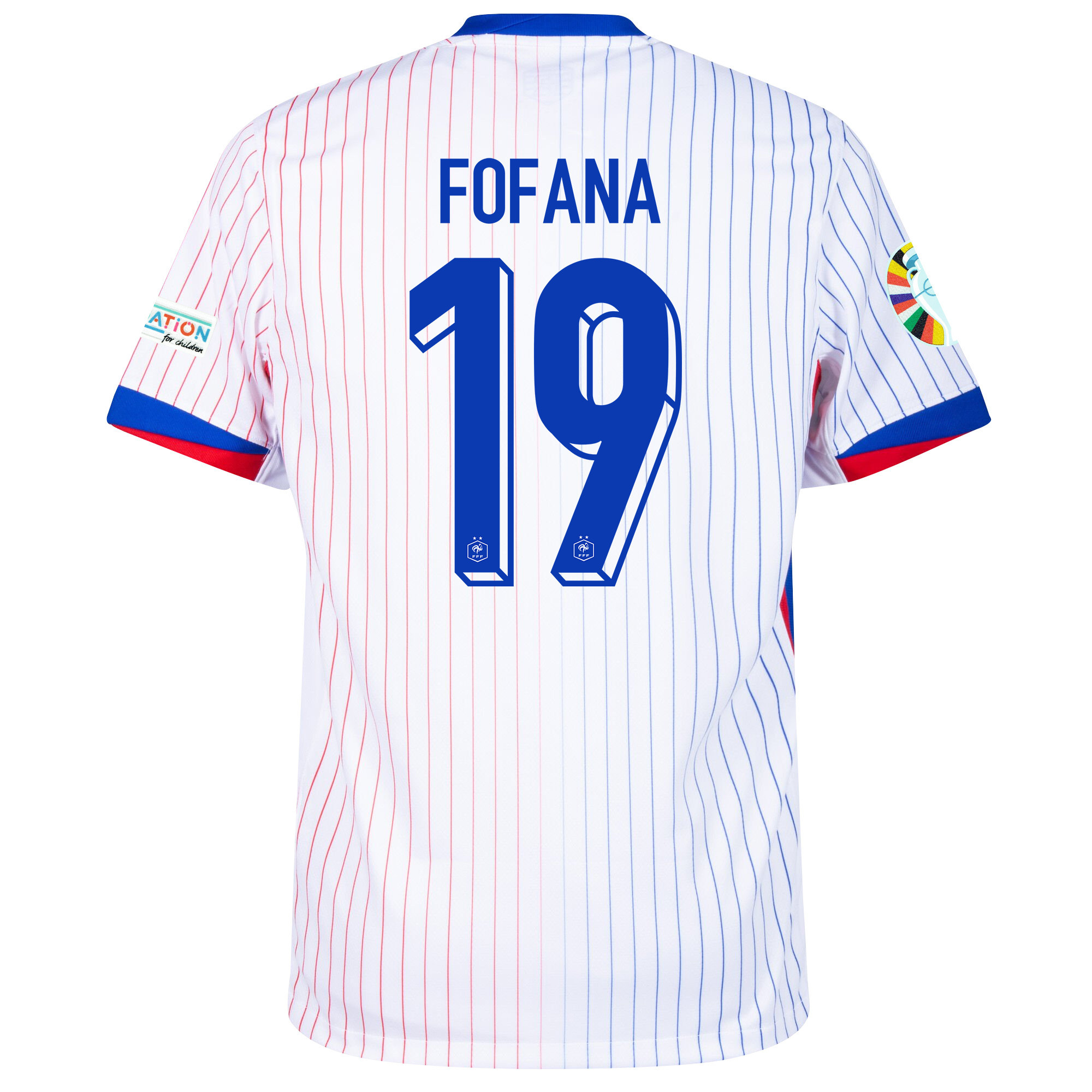 Youssouf Fofana 19 France National Team 2024/25 Away Jersey - Euro UEFA Patch - Men, White