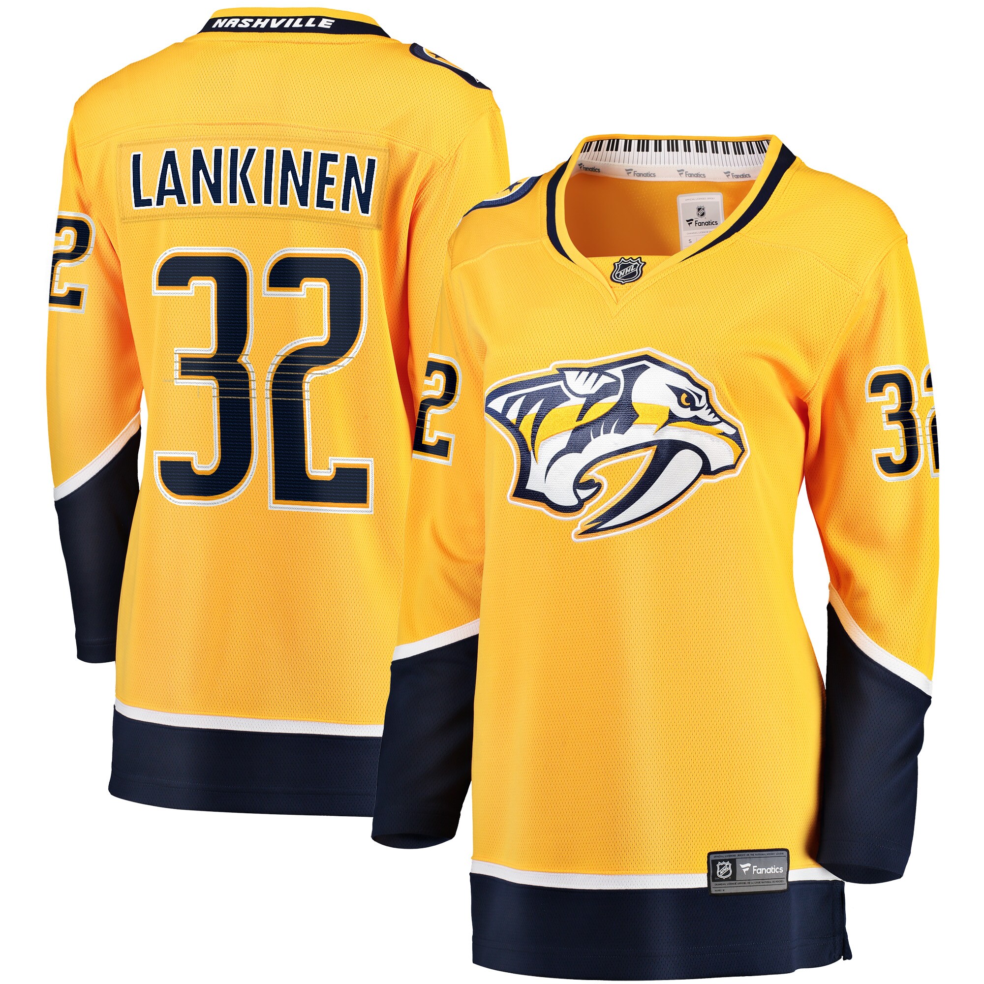 Kevin Lankinen Nashville Predators Fanatics Women's Home Breakaway Player Jersey - Gold