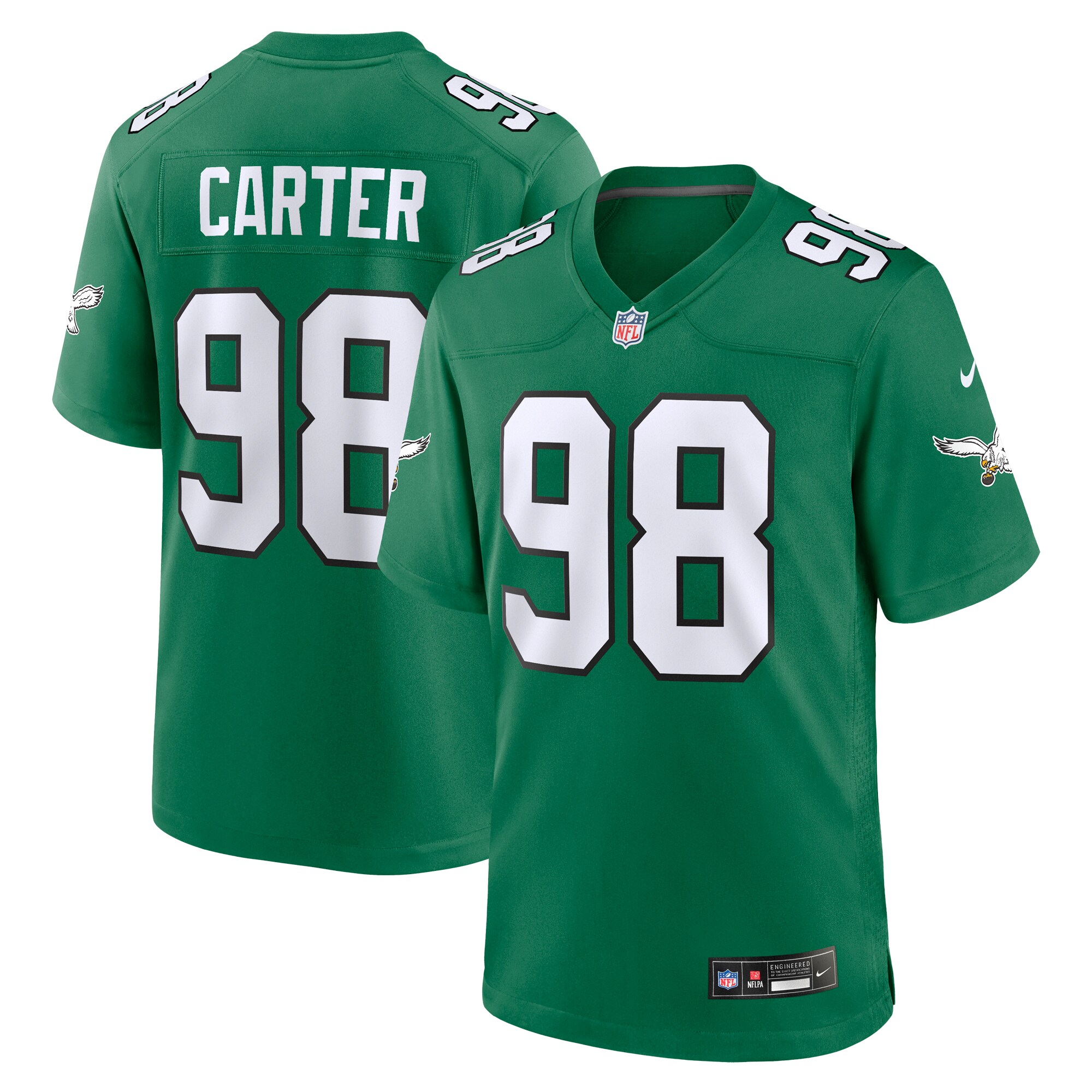Jalen Carter Philadelphia Eagles  Alternate Game Jersey - Kelly Green