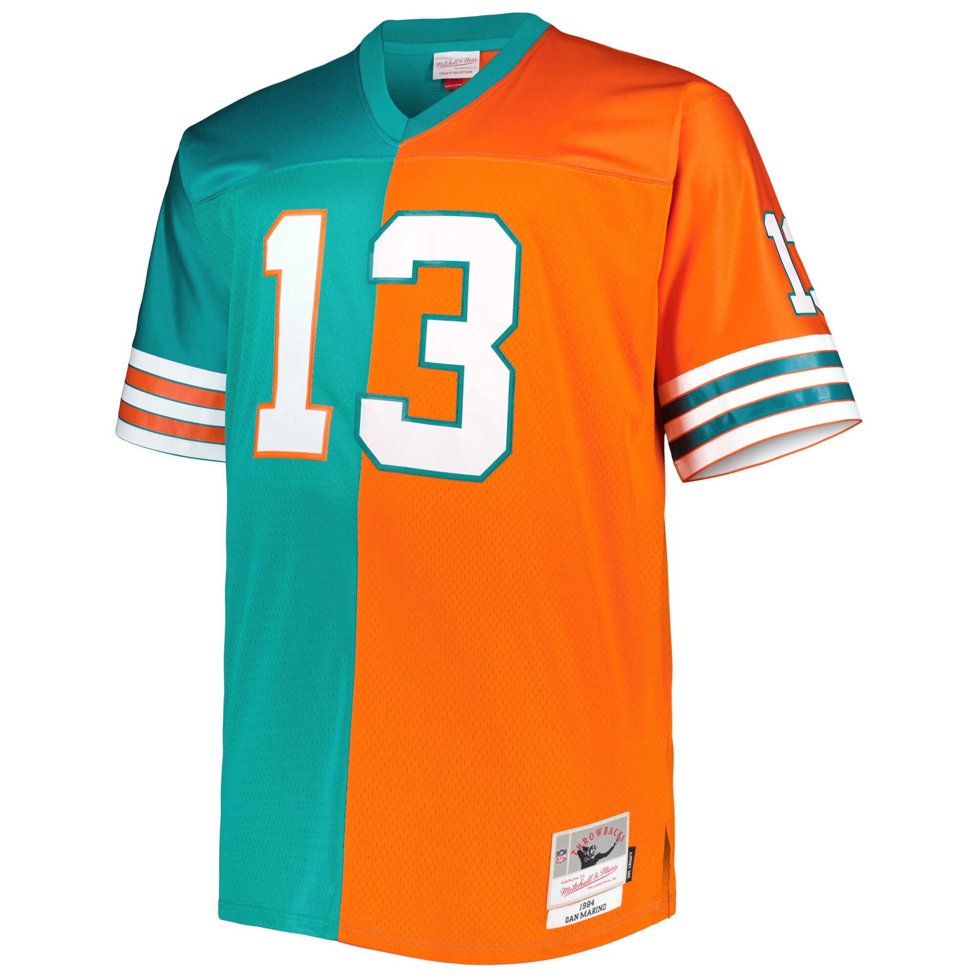 Dan Marino Miami Dolphins Mitchell & Ness Big & Tall Split Legacy Retired Player Replica Jersey - Aqua\/Orange