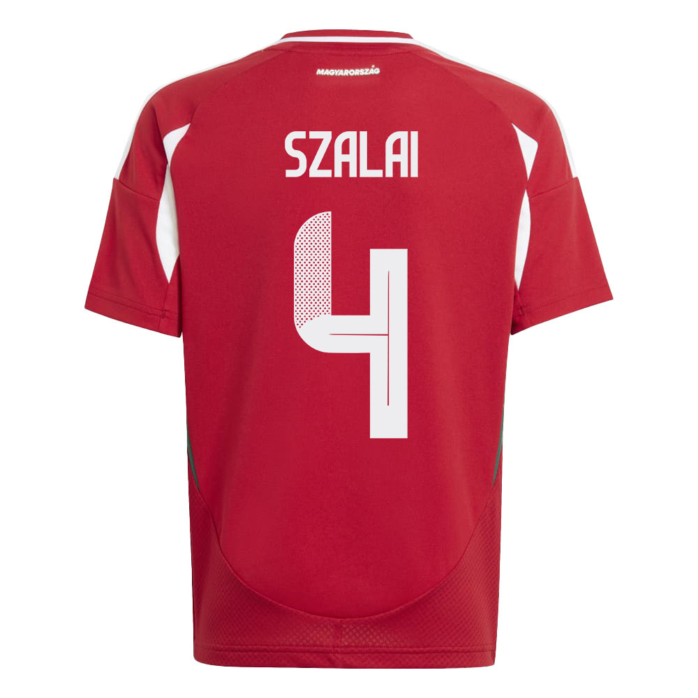 Attila Szalai 4 Hungary National Team 2024/25 Home YOUTH Jersey - Red