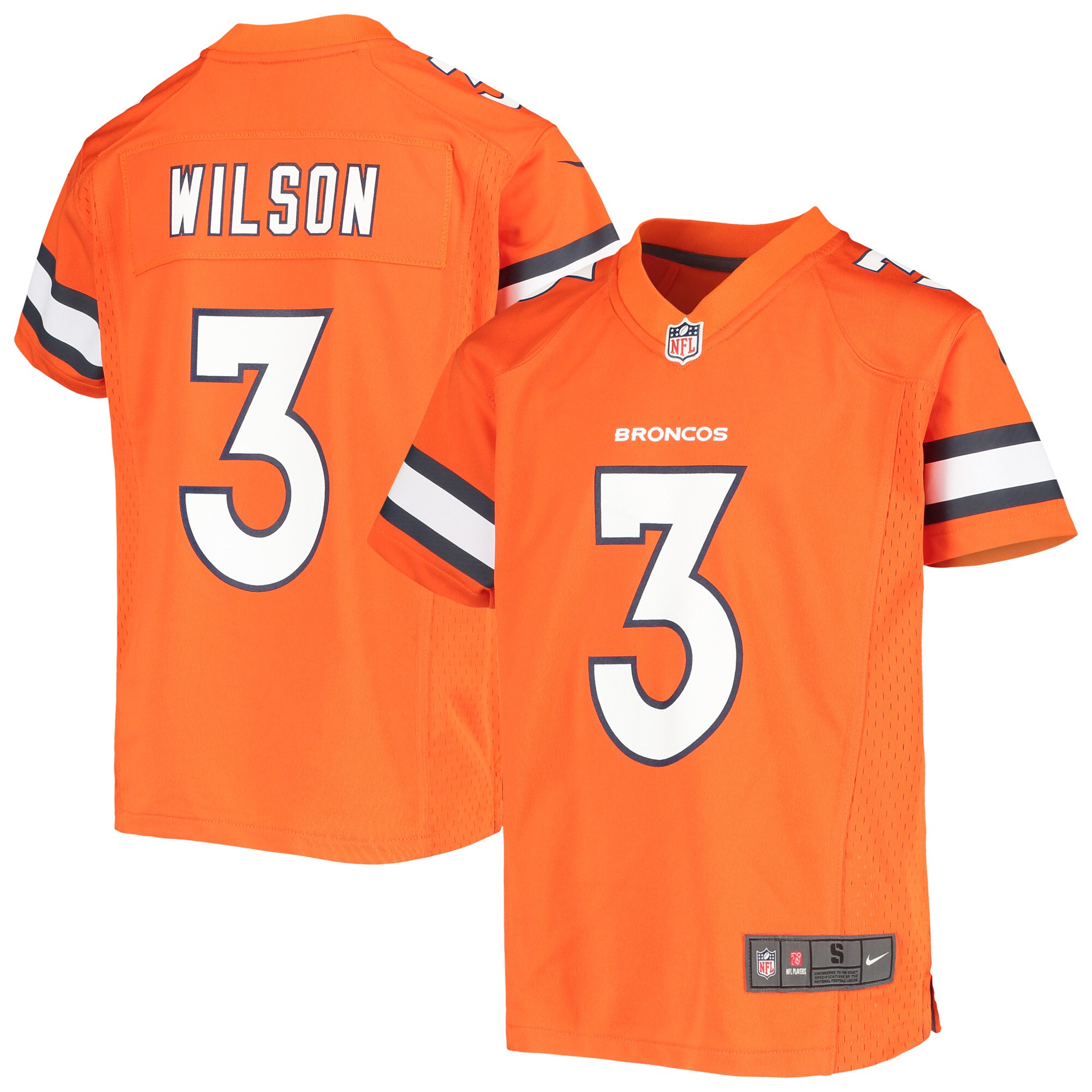 Russell Wilson Denver Broncos  Youth Game Jersey - Orange