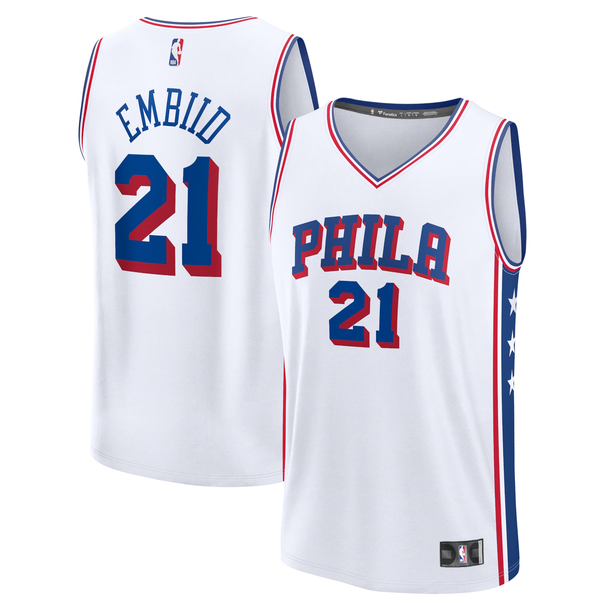 Joel Embiid Philadelphia 76ers Fanatics Fast Break Replica Player Jersey - Association Edition - White