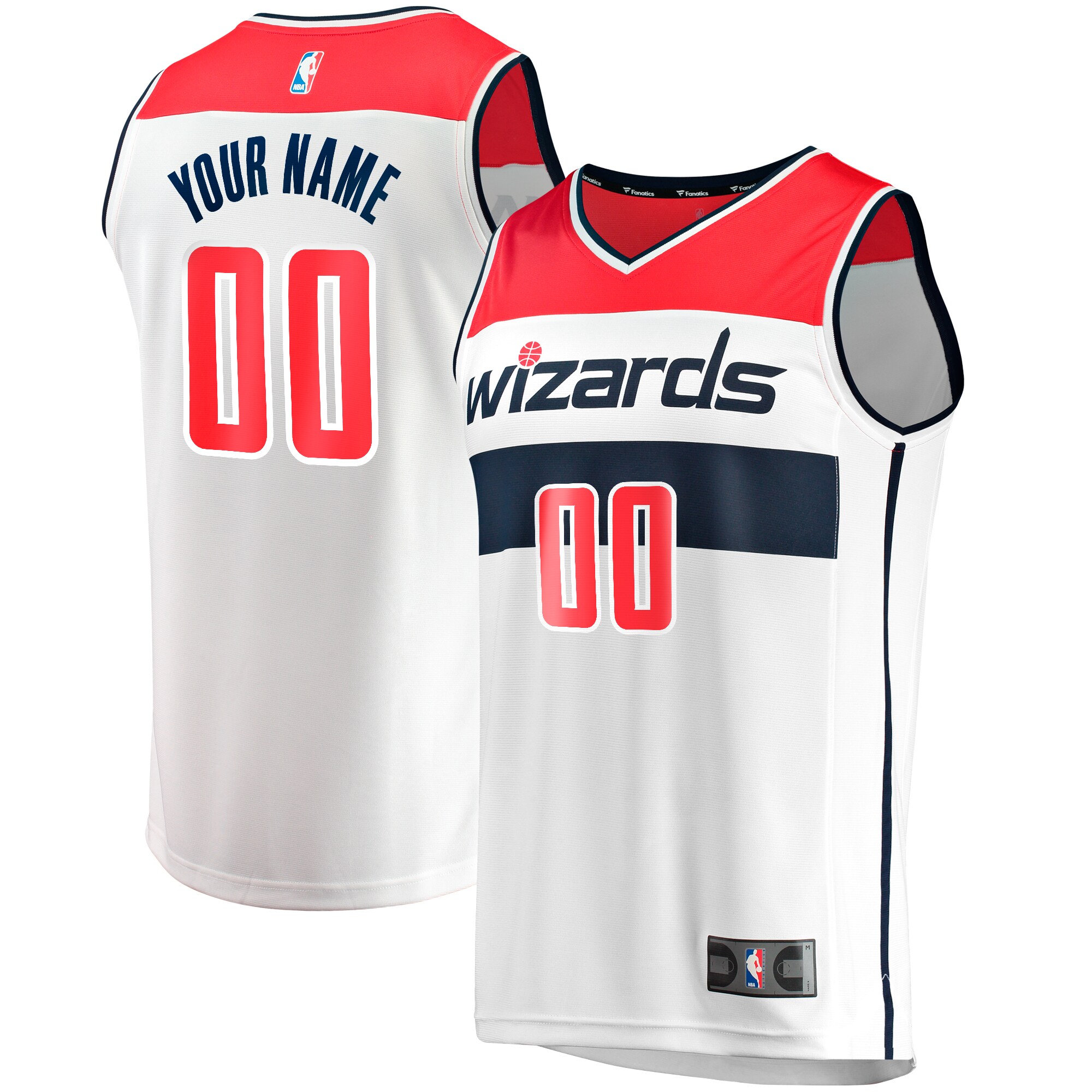 Washington Wizards Fanatics Youth Fast Break Replica Custom Jersey - Association Edition - White