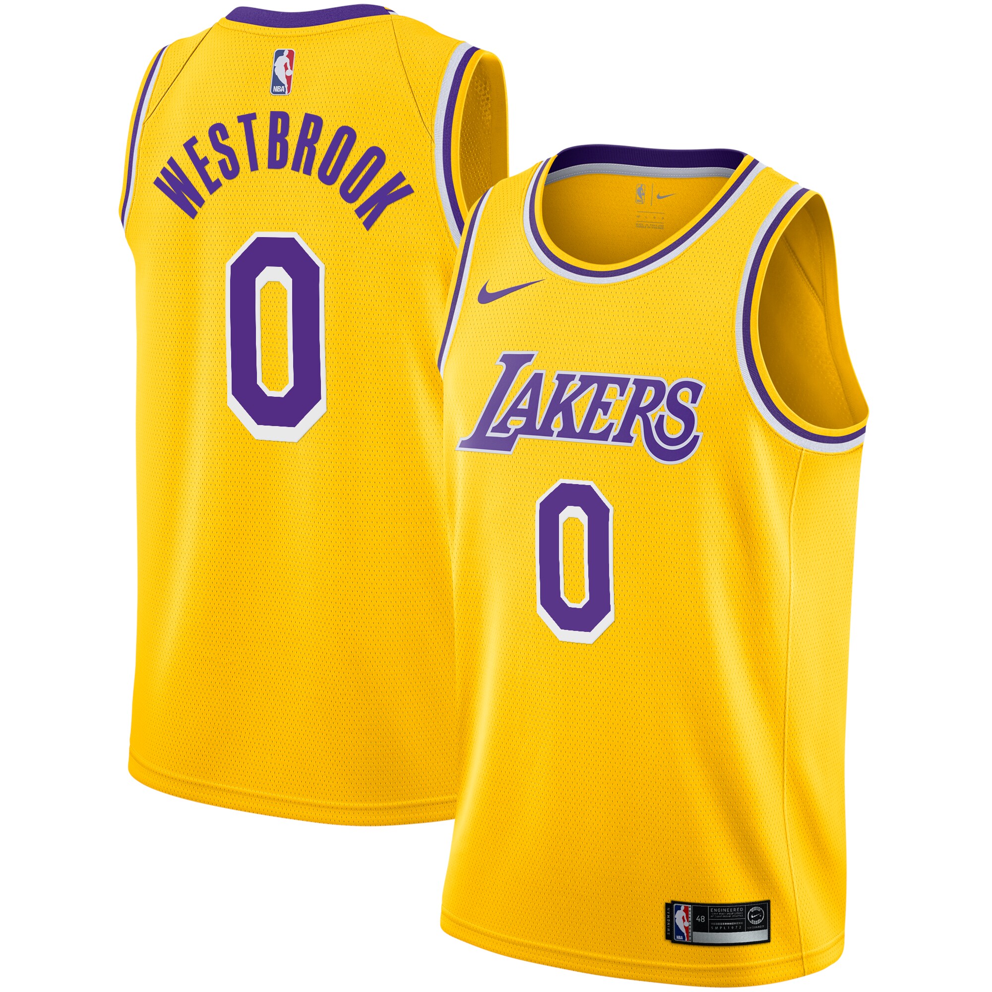 Russell Westbrook Los Angeles Lakers  2020\/21 Swingman Player Jersey Gold - Icon Edition