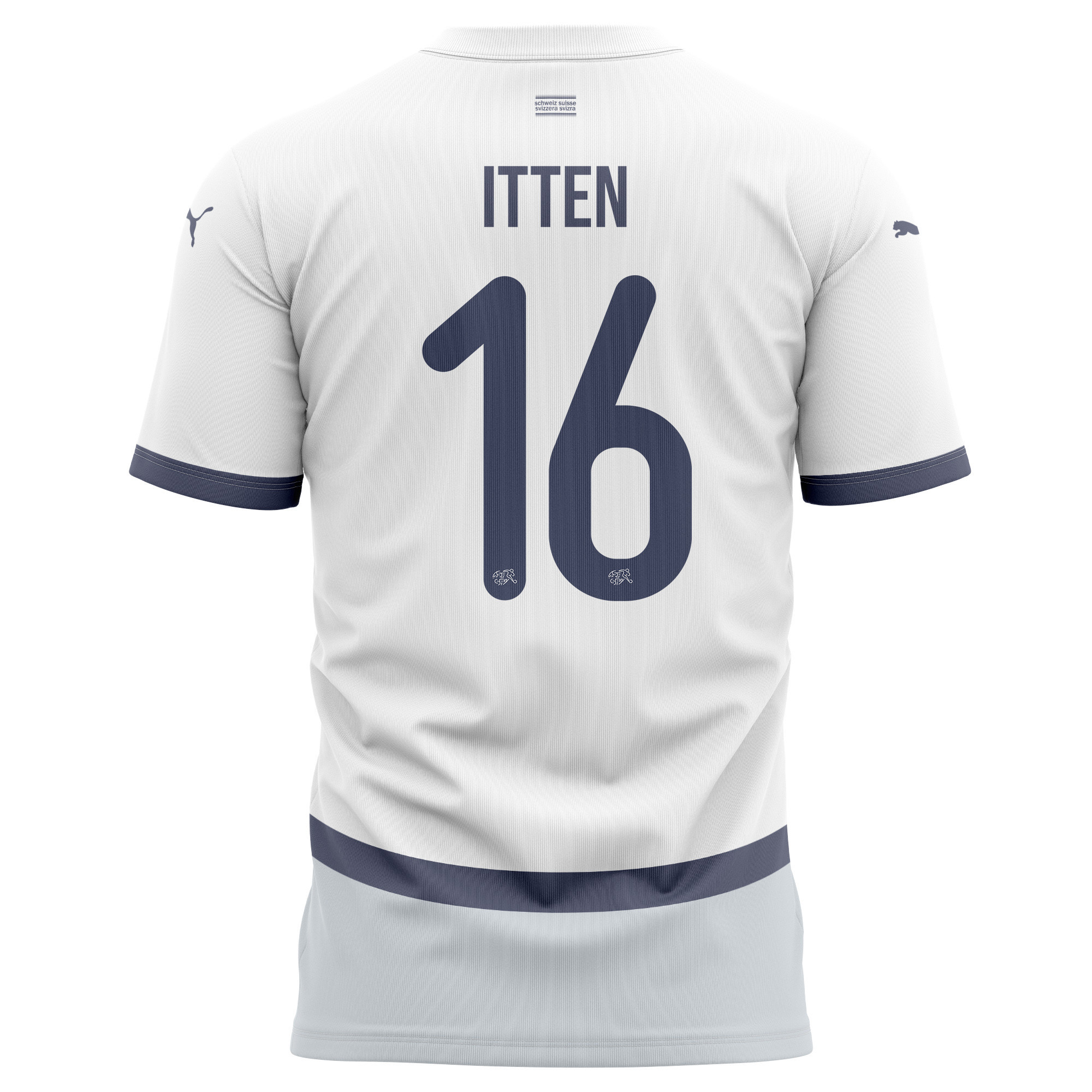Cédric Itten 16 Switzerland National Team 2024/25 Away Kits AOP T-shirt - White