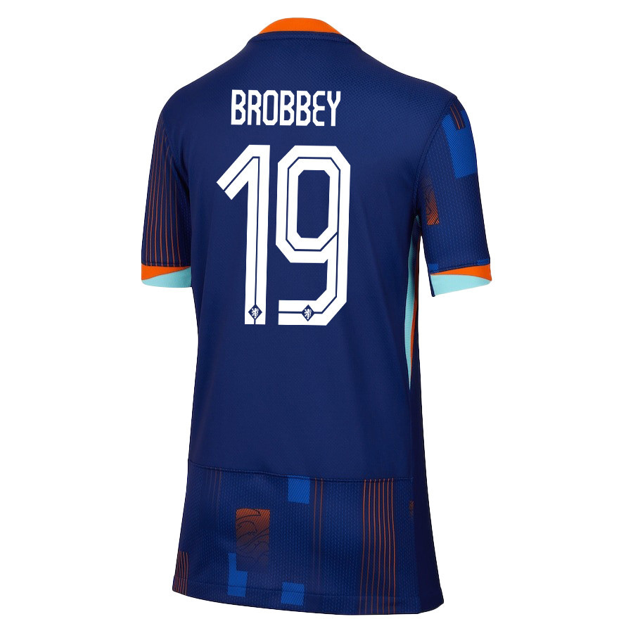 Brian Brobbey 19 Netherlands National Team 2024/25 Away YOUTH Jersey - Navy