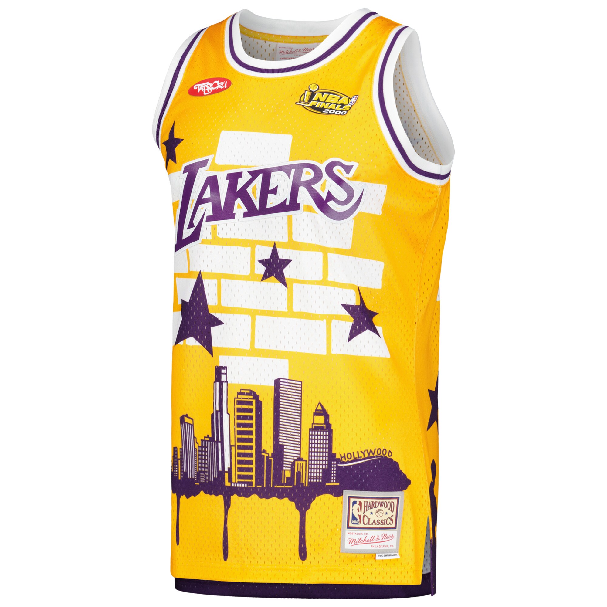 Los Angeles Lakers Mitchell & Ness x Tats Cru Hardwood Classics Fashion Jersey - Gold