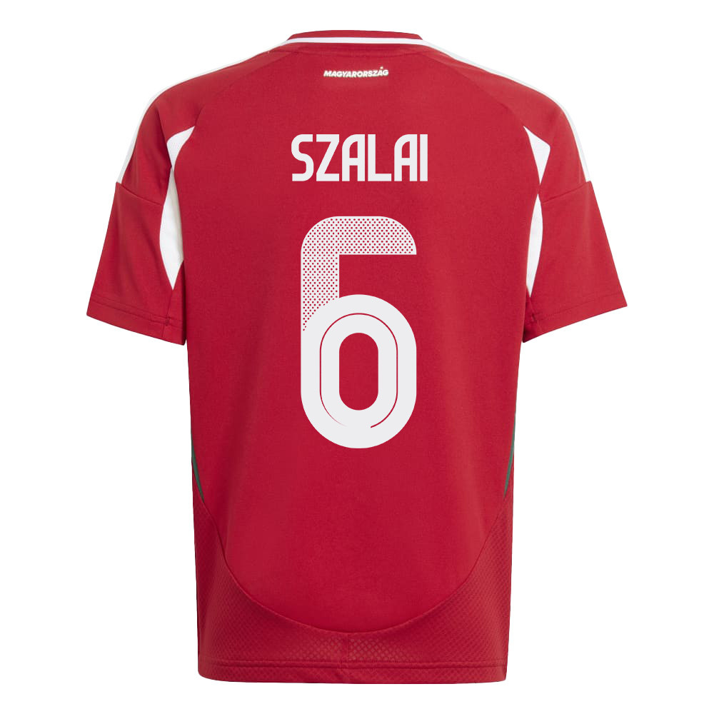 Gábor Szalai 6 Hungary National Team 2024/25 Home YOUTH Jersey - Red