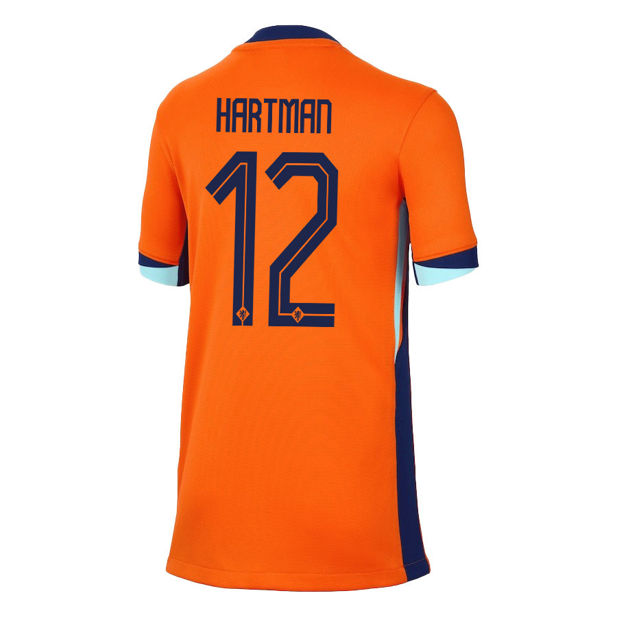 Quilindschy Hartman 12 Netherlands National Team 2024/25 Home YOUTH Jersey - Orange