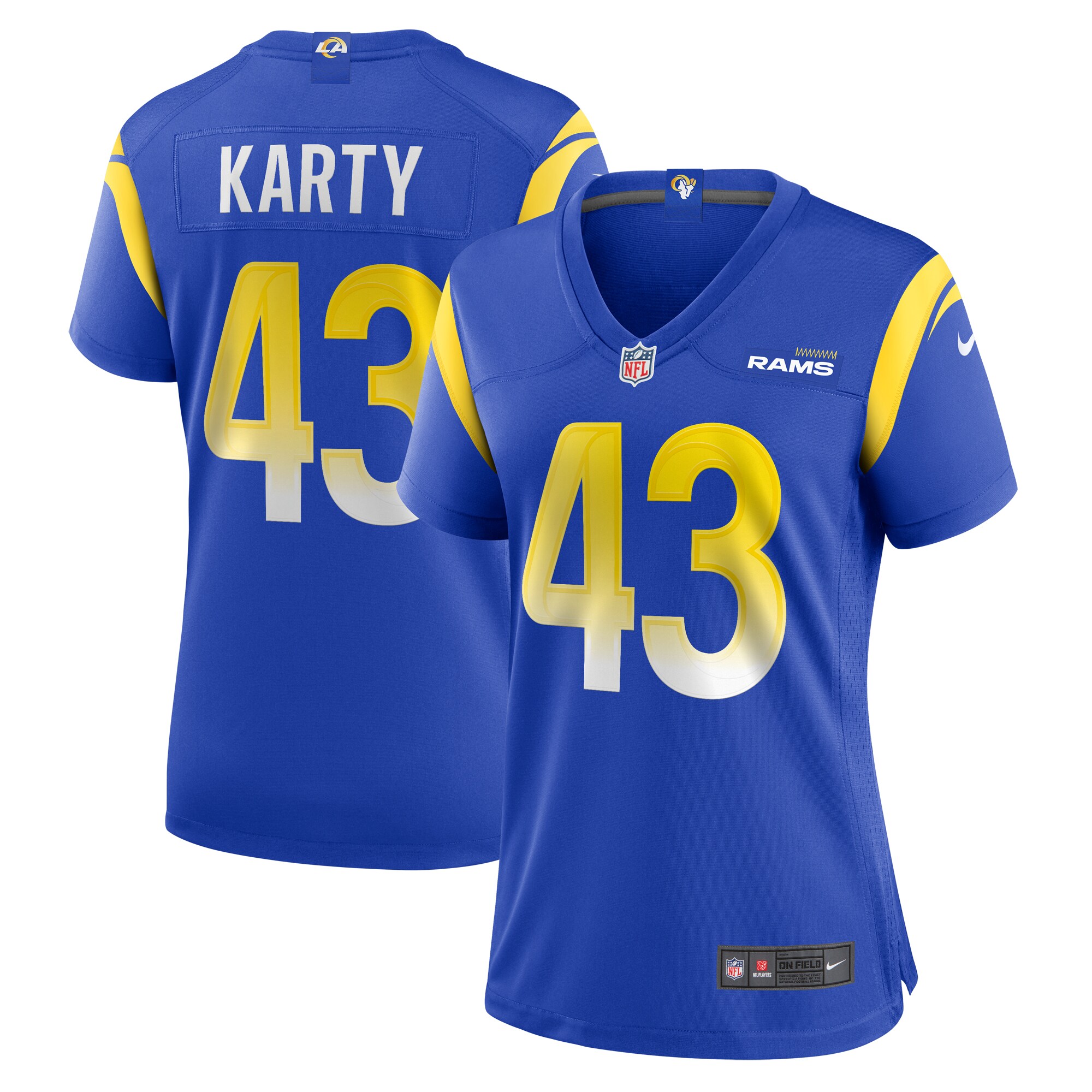 Joshua Karty Los Angeles Rams  Women's  Game Jersey -  Royal