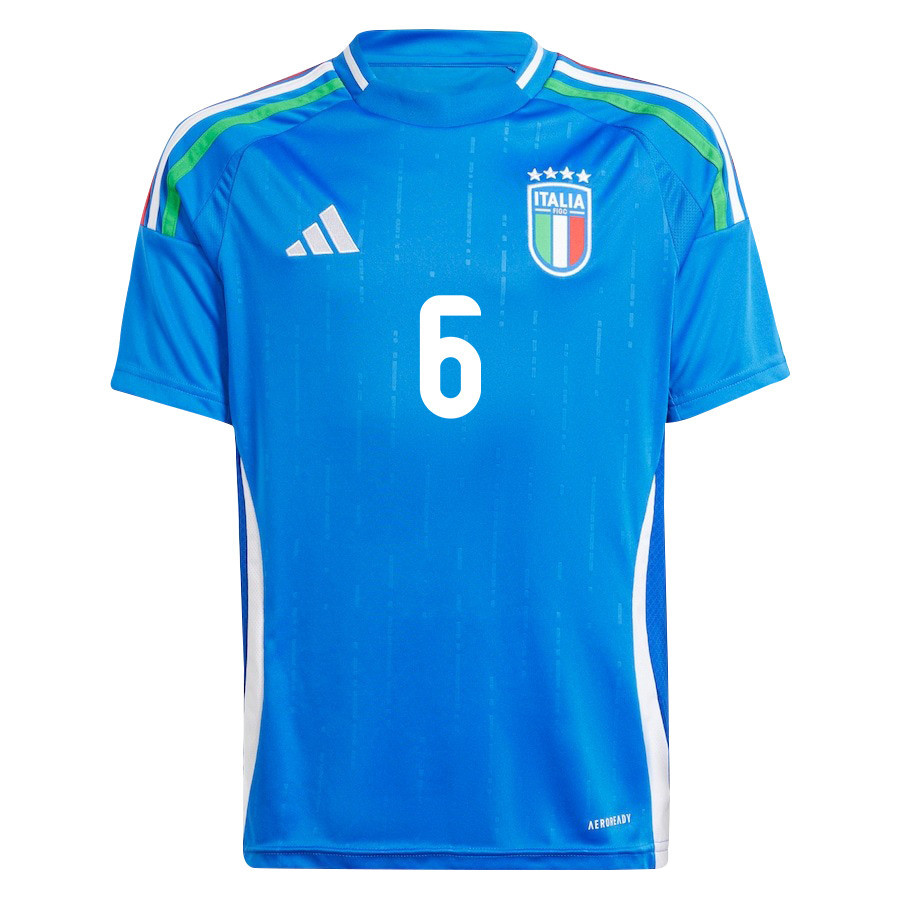 Federico Gatti 6 Italy National Team 2024/25 Home YOUTH Jersey - Blue