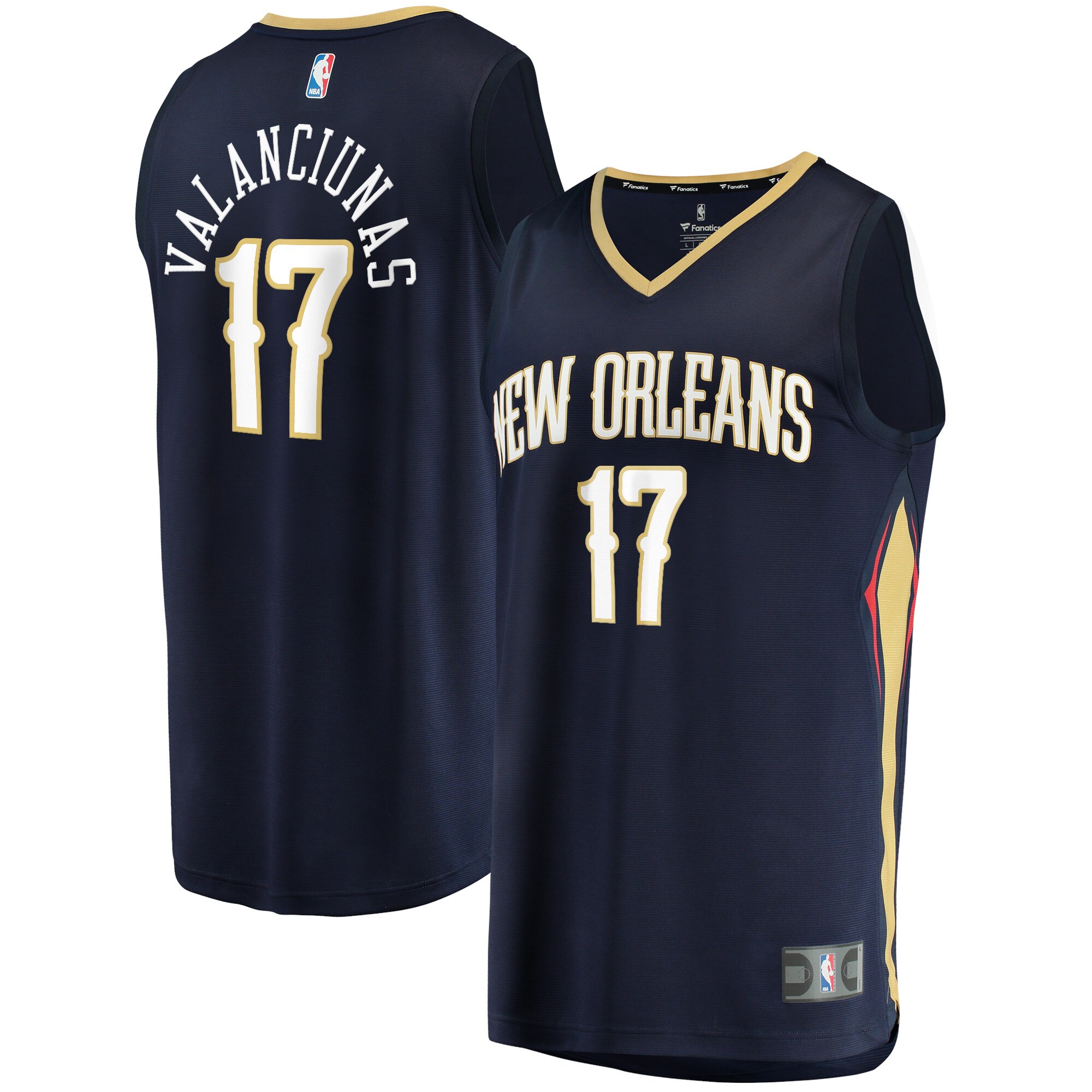 Jonas Valanciunas New Orleans Pelicans Fanatics Fast Break Replica Jersey - Icon Edition - Navy