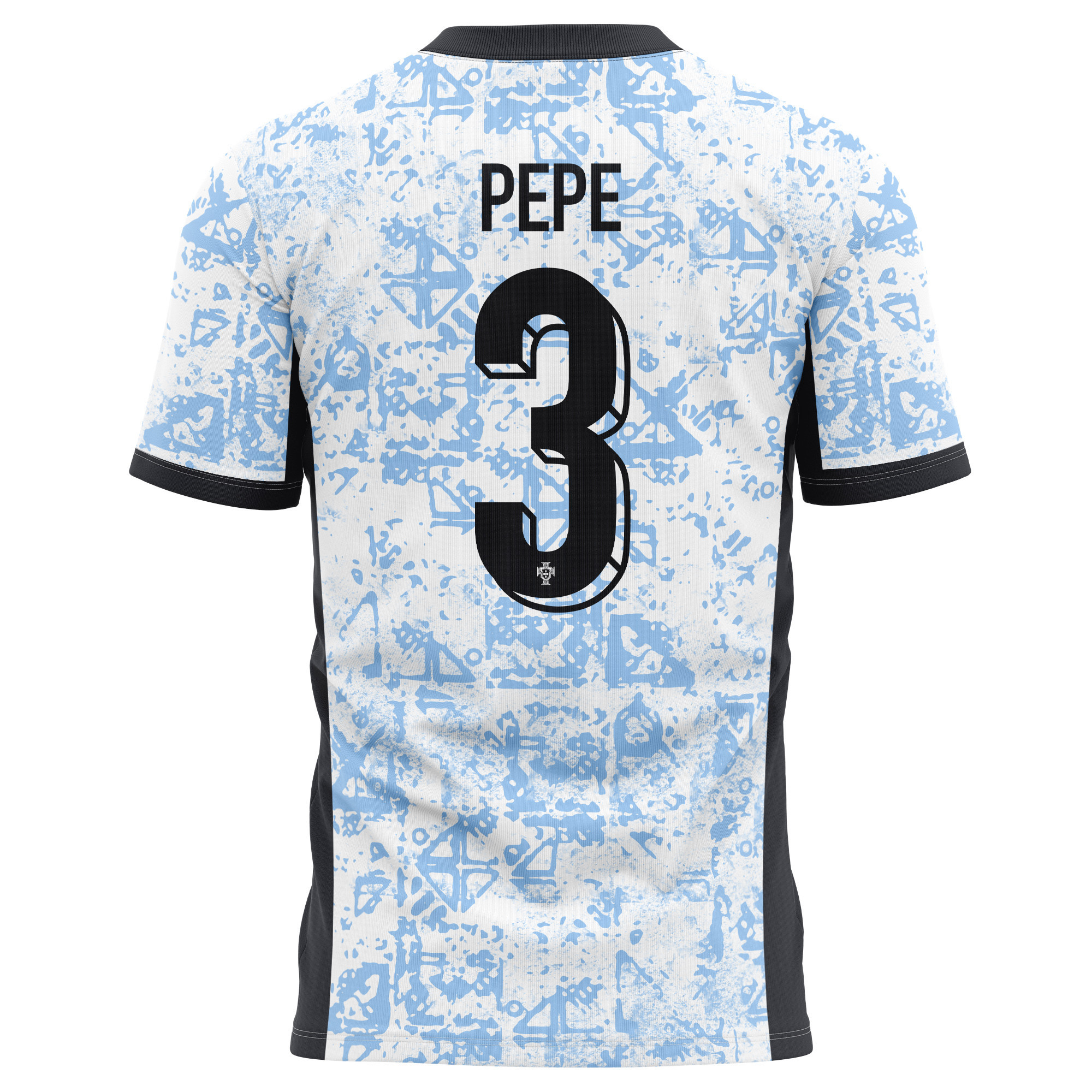 Pepe 3 Portugal National Team 2024/25 Away Kits AOP T-shirt - Cream/Blue