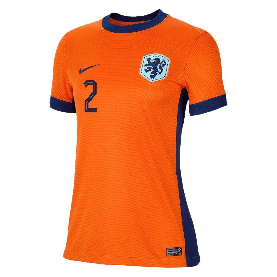 Lutsharel Geertruida 2 Netherlands National Team 2024/25 Home WOMEN Jersey - Orange