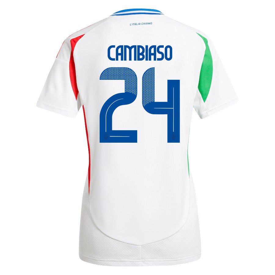 Andrea Cambiaso 24 Italy National Team 2024/25 Away Women Jersey - White