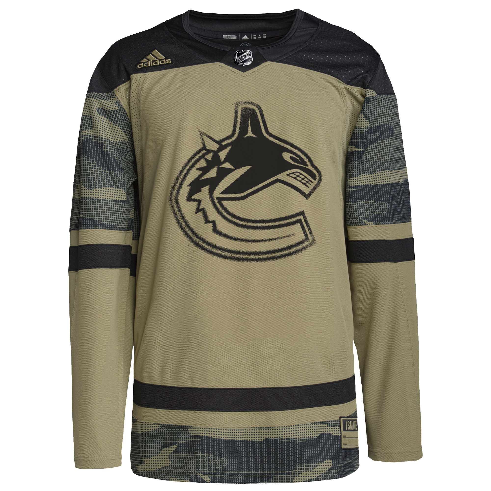 Vancouver Canucks adidas Logo Military Appreciation Team Authentic Custom Practice Jersey - Camo