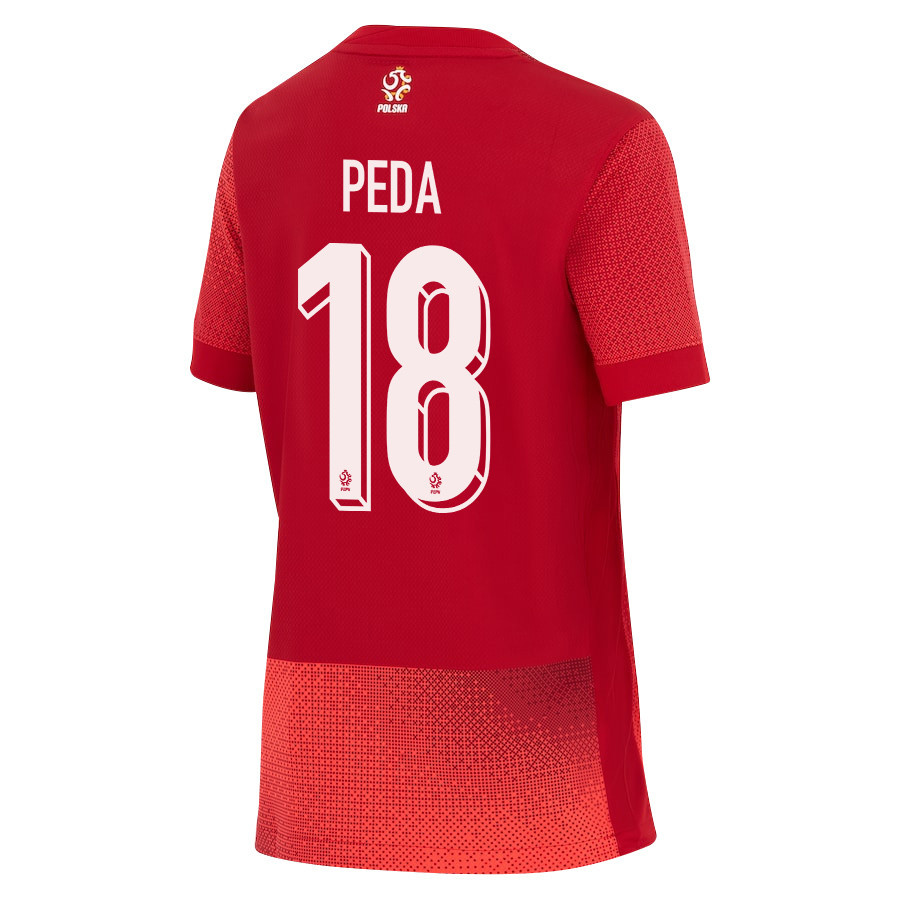 Patryk Peda 18 Poland National Team 2024/25 Away YOUTH Jersey - Red