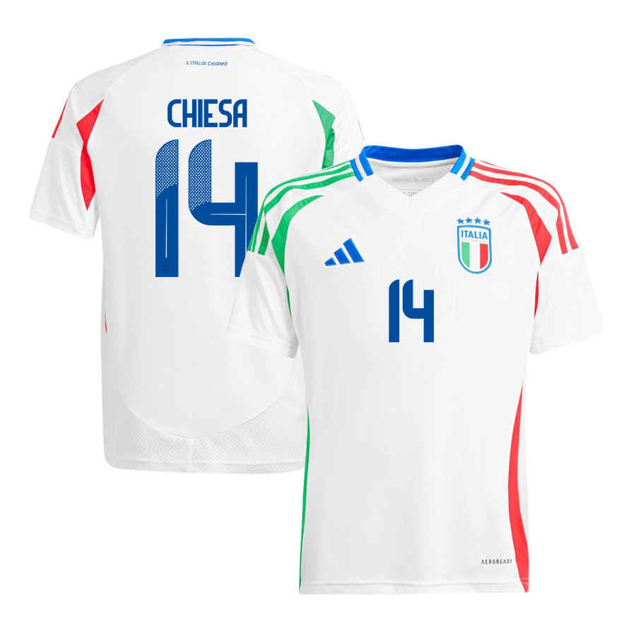 Federico Chiesa 14 Italy National Team 2024/25 Away YOUTH Jersey - White