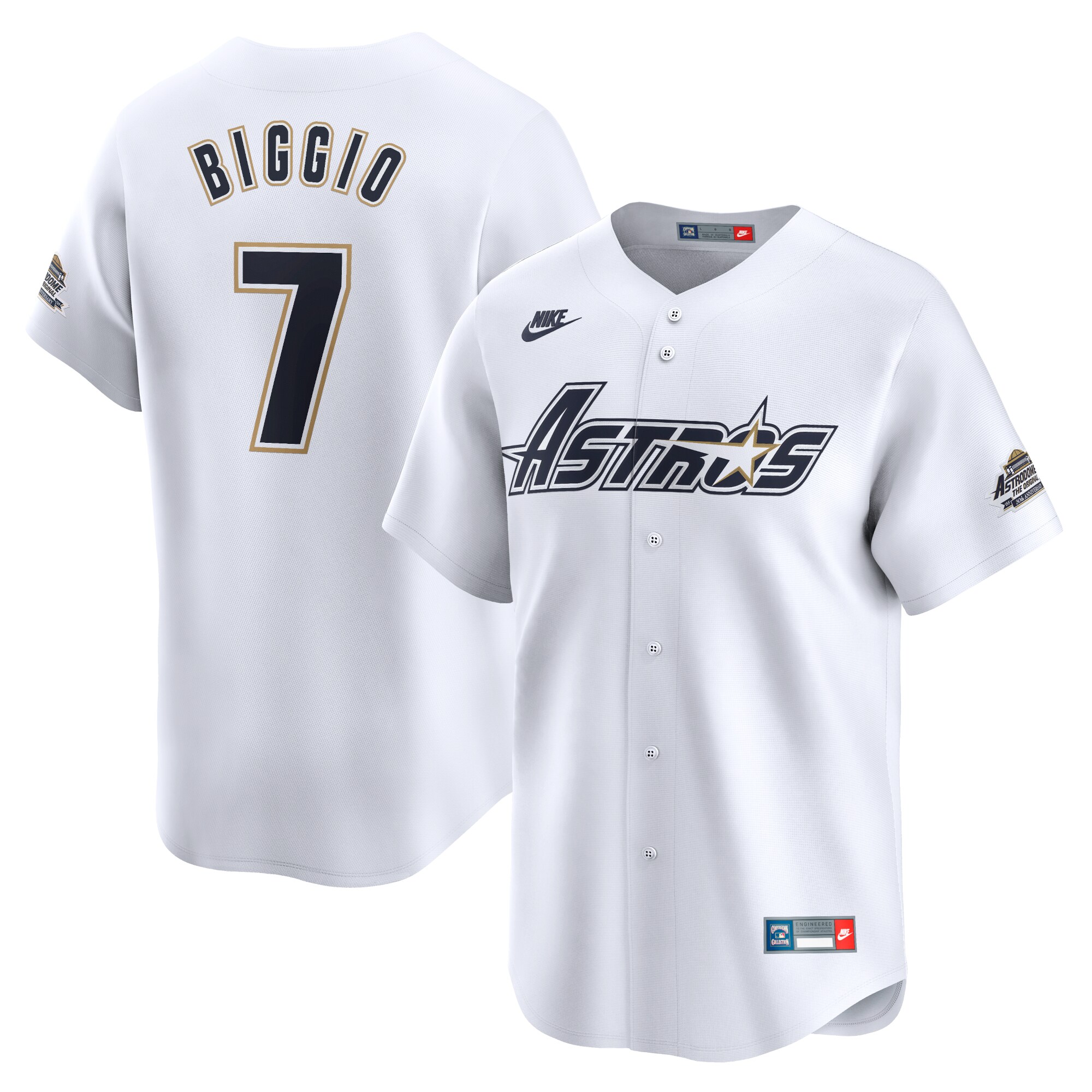 Craig Biggio Houston Astros  Throwback Cooperstown Collection Limited Jersey - White