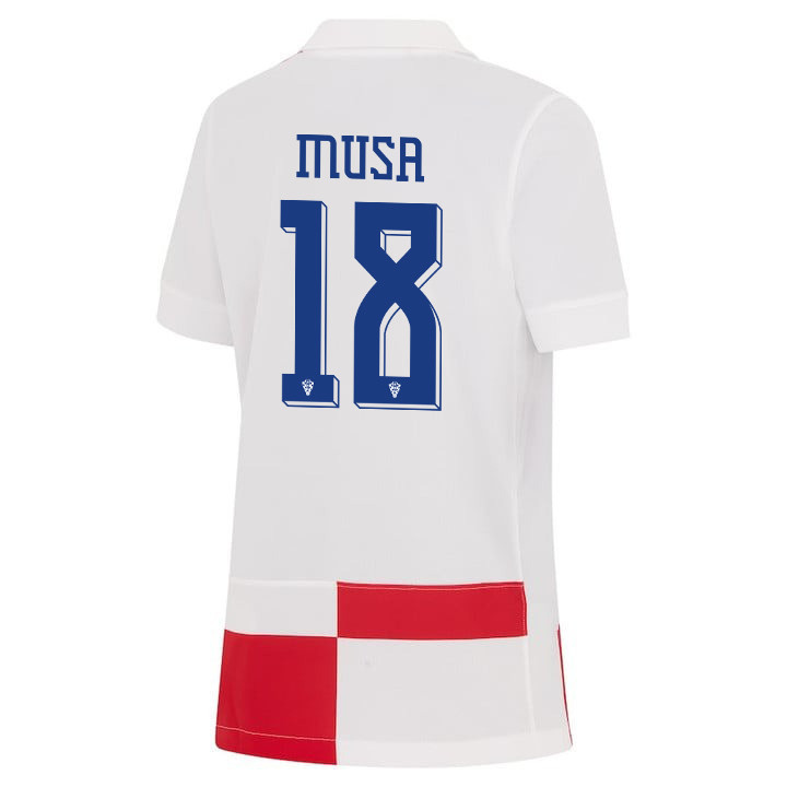 Petar Musa 18 Croatia National Team 2024 Home YOUTH Jersey - White