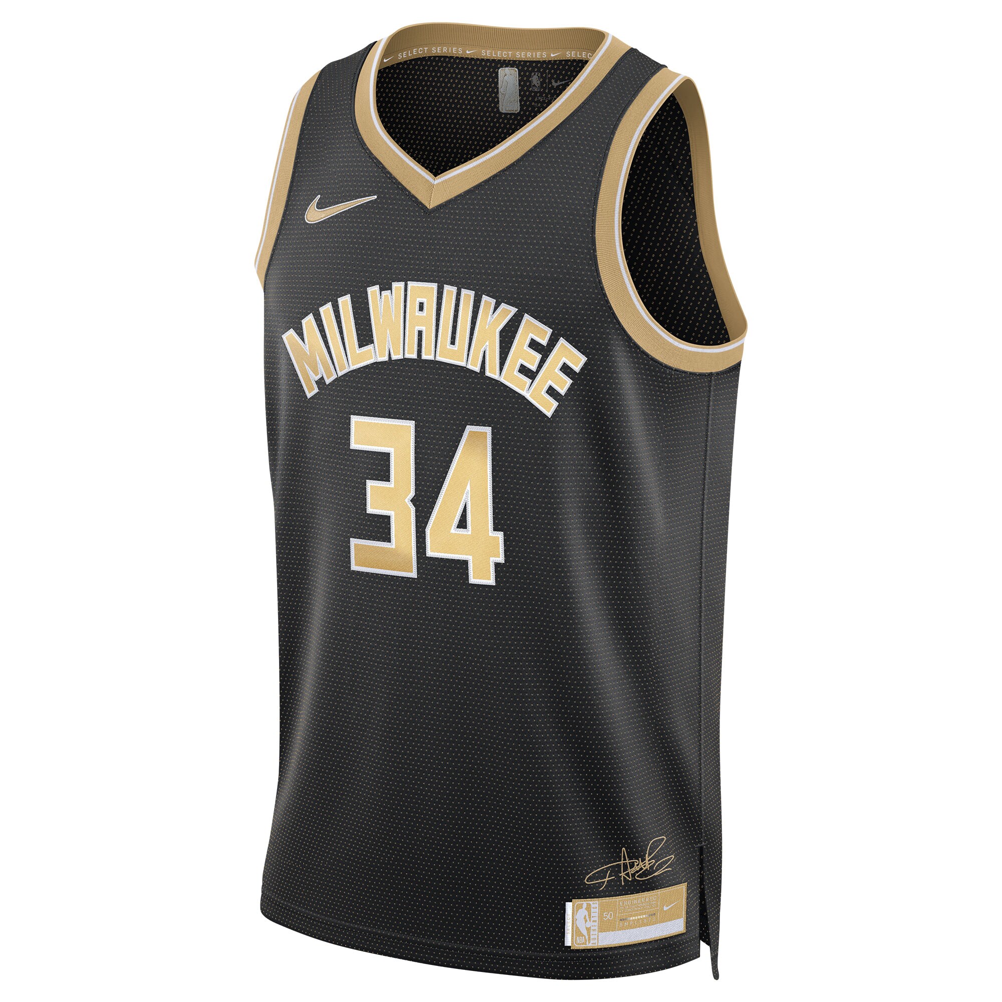 Giannis Antetokounmpo Milwaukee Bucks  Unisex  Select Series Swingman Jersey\u00c2\u00a0\u00e2\u20ac\u201c Black