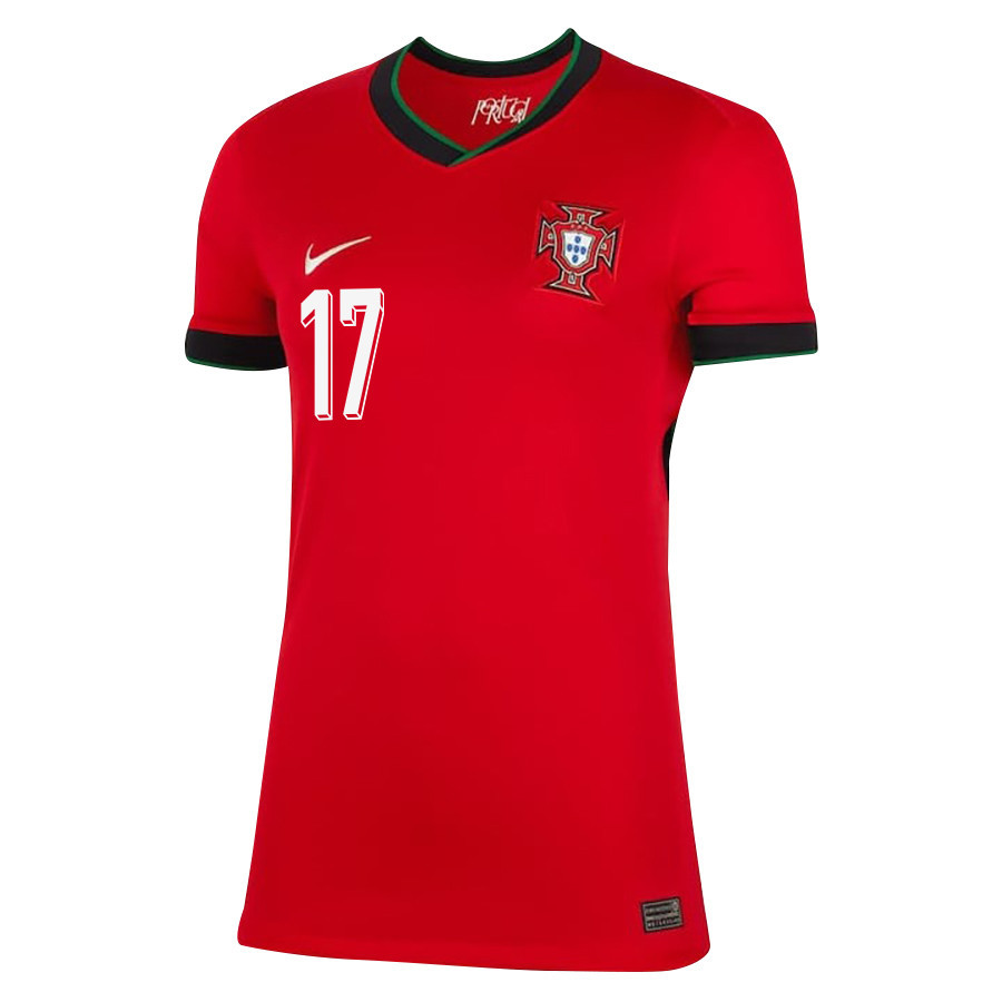 Rafael Leão 17 Portugal National Team 2024/25 Home WOMEN Jersey - Red