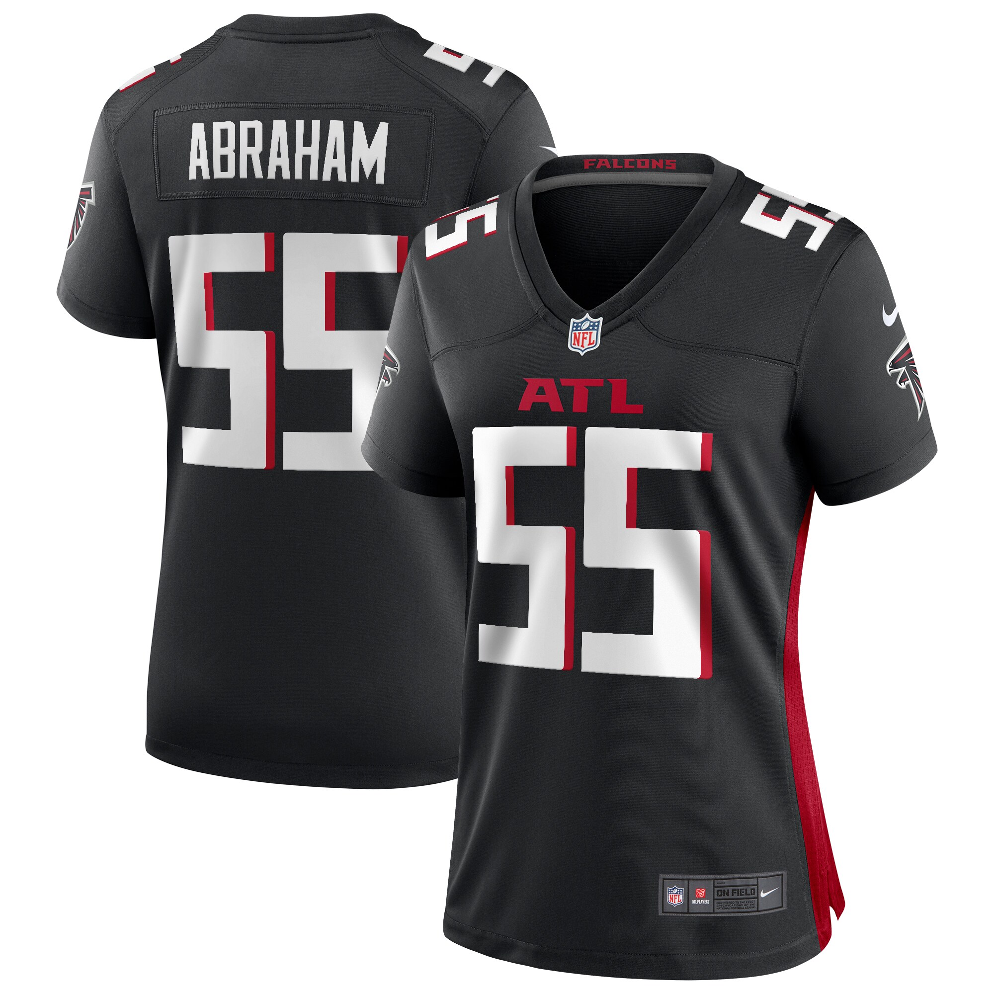 John Abraham Atlanta Falcons  Women's Game Retired Player Jersey - Black