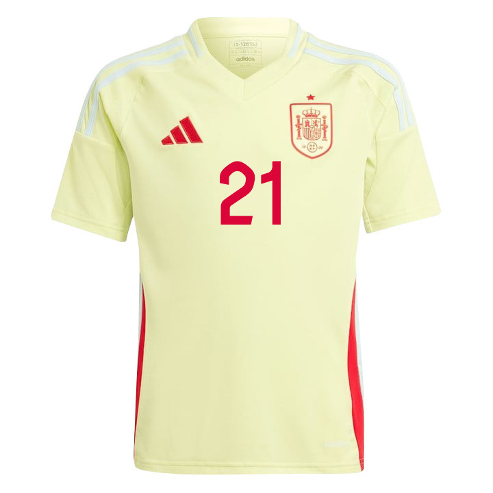 Dani Olmo 21 Spain National Team 2024 Away YOUTH Jersey - Yellow
