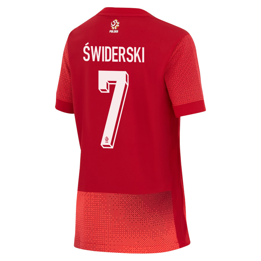 Karol Świderski 7 Poland National Team 2024/25 Away YOUTH Jersey - Red