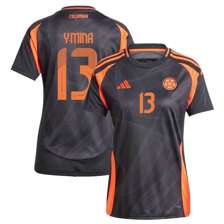 Yerry Mina 13 Colombia National Team 2024/25 Away Women Jersey - Black