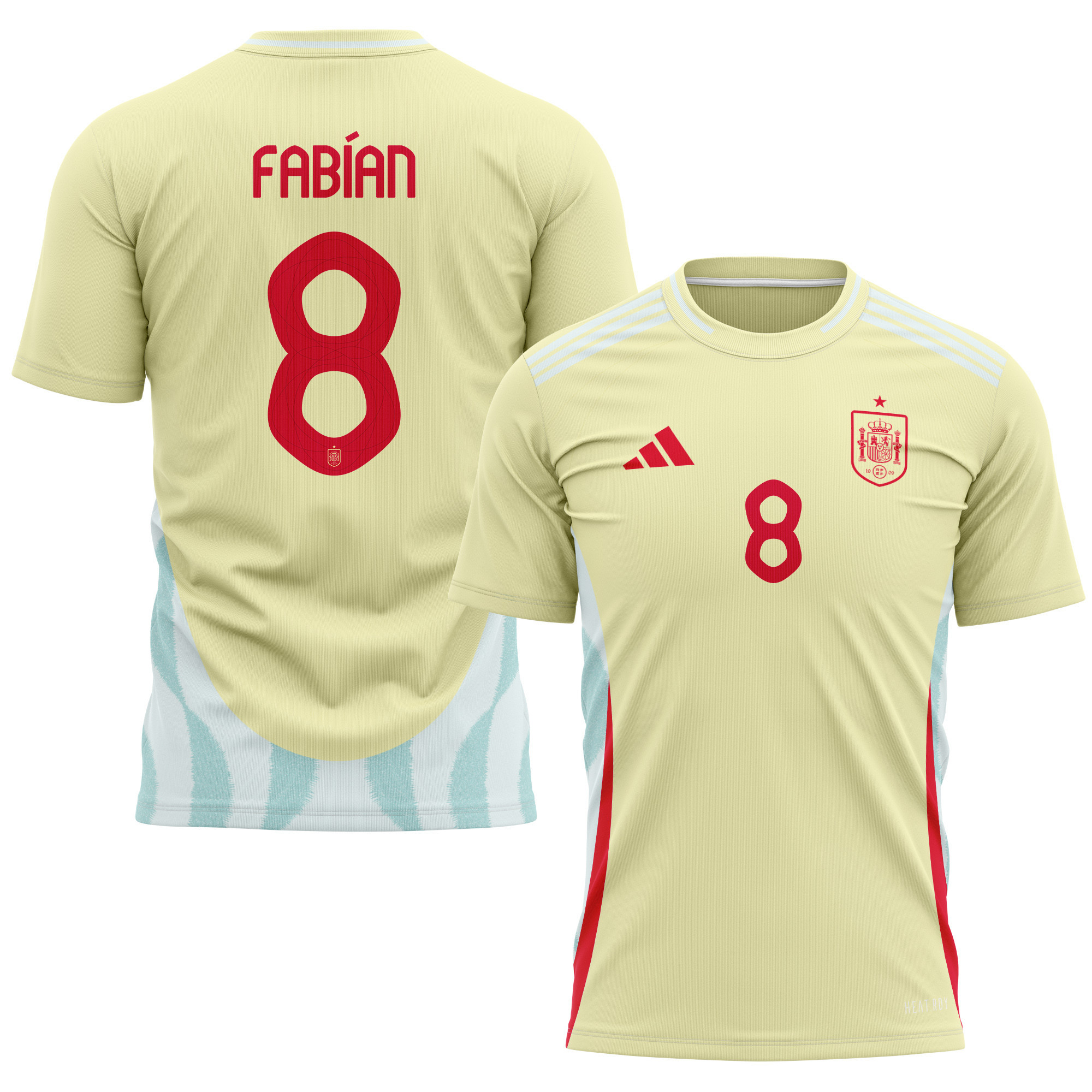 Fabián Ruiz 8 Spain National Team 2024 Away Kits AOP T-shirt - Yellow