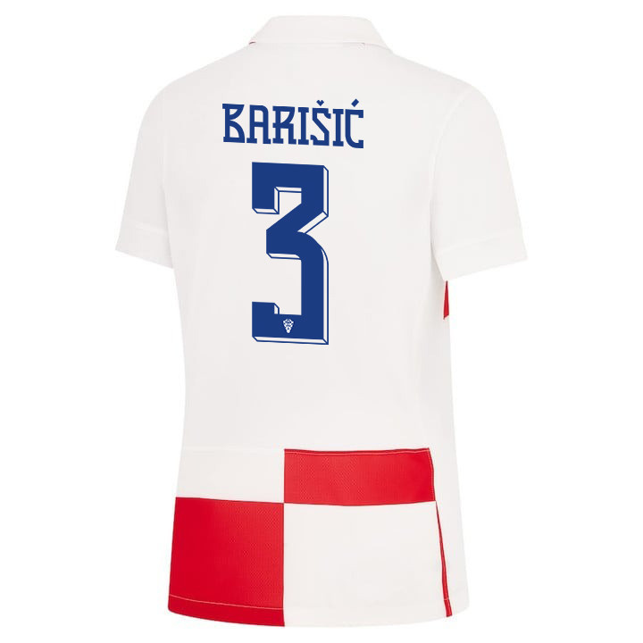 Borna Barišić 3 Croatia National Team 2024 Home WOMEN Jersey - White