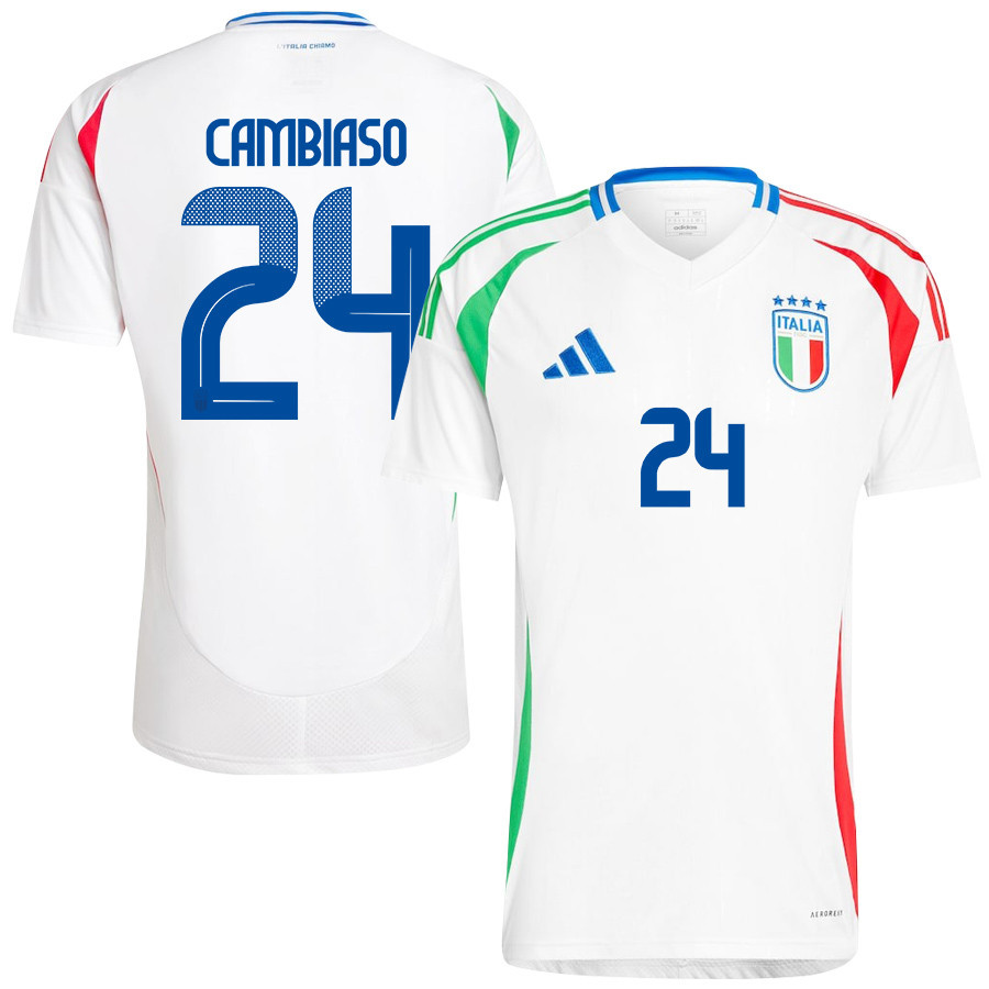 Andrea Cambiaso 24 Italy National Team 2024/25 Away Men Jersey - White