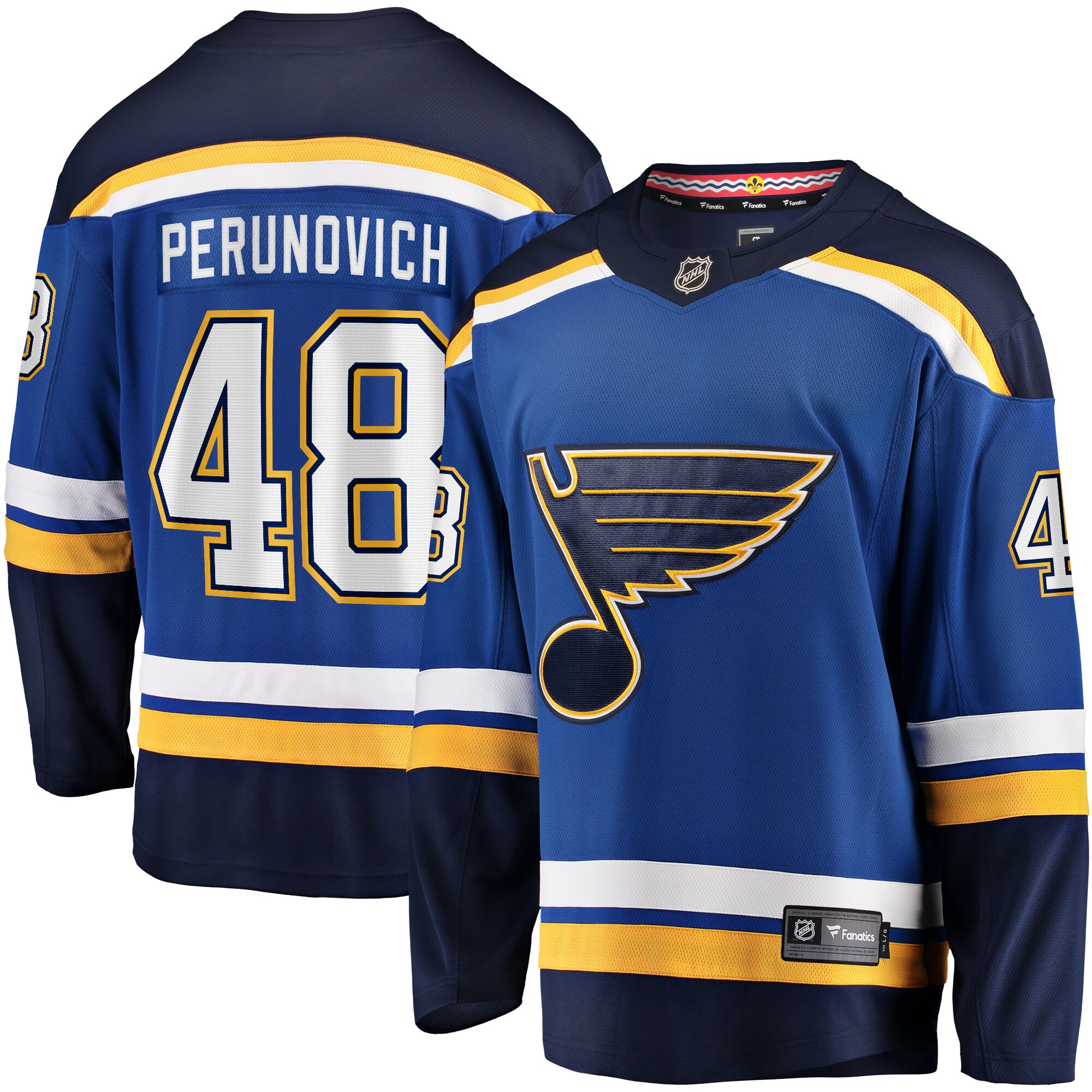 Scott Perunovich St. Louis Blues Fanatics Home Premier Breakaway Player Jersey - Blue