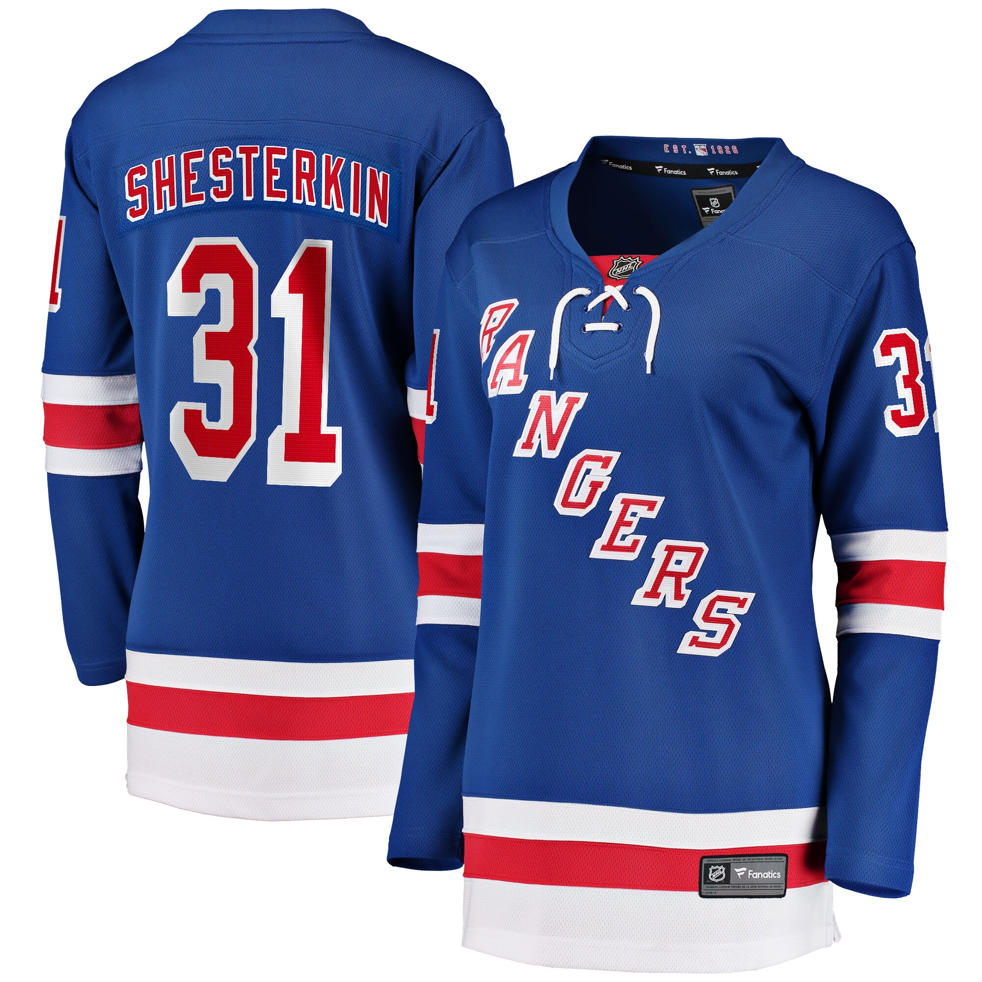 Igor Shesterkin New York Rangers Fanatics Women's Home Breakaway Jersey - Blue