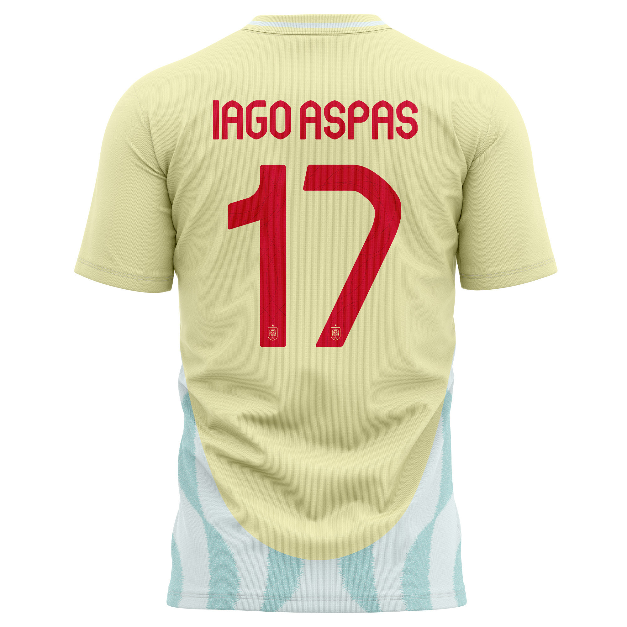 Iago Aspas 17 Spain National Team 2024 Away Kits AOP T-shirt - Yellow