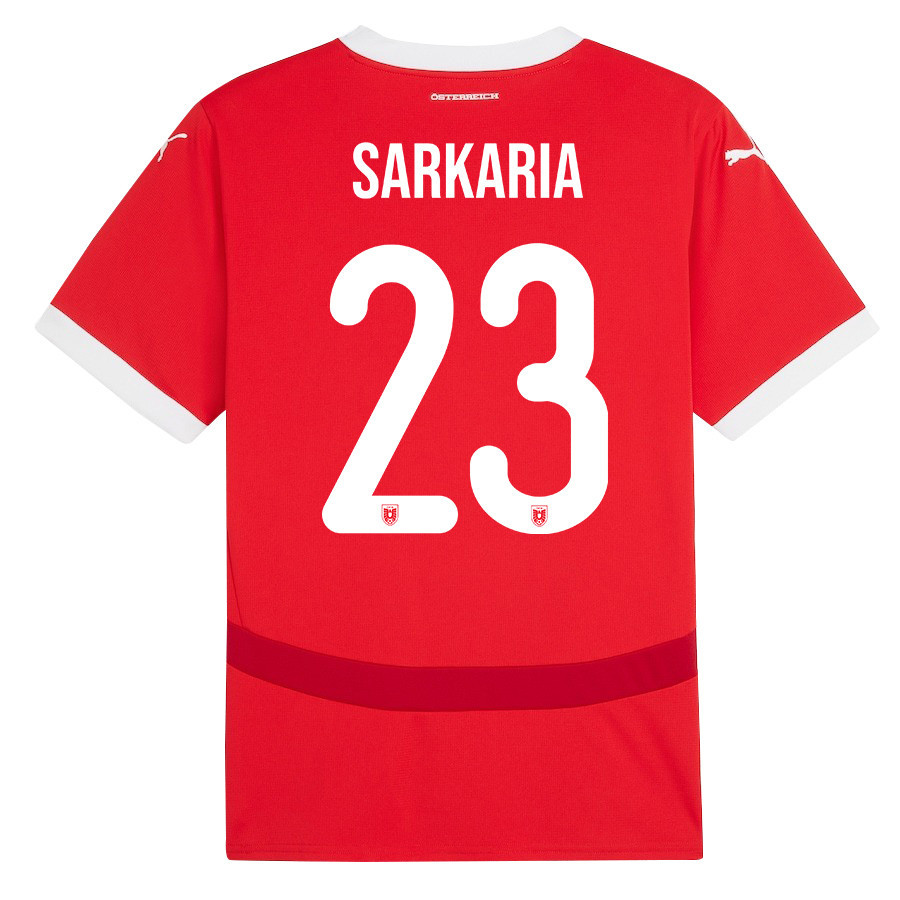 Manprit Sarkaria 23 Austria National Team 2024/25 Home Men Jersey - Red