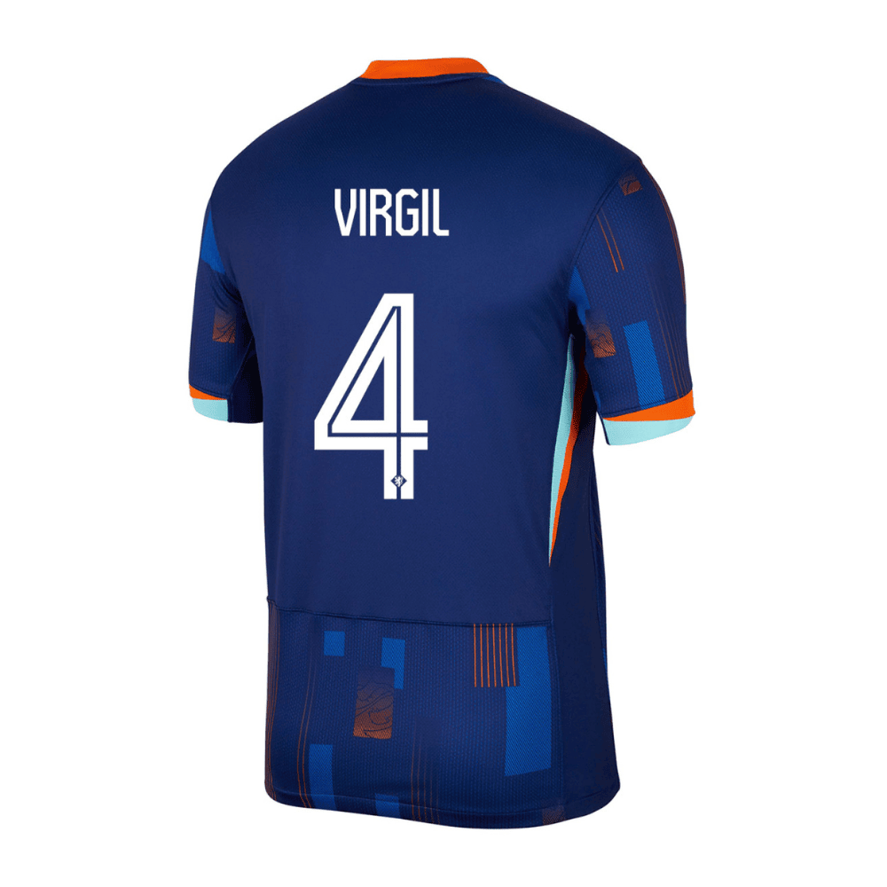 Virgil van Dijk 4 Netherlands National Team 2024 Away Men Jersey - Blue