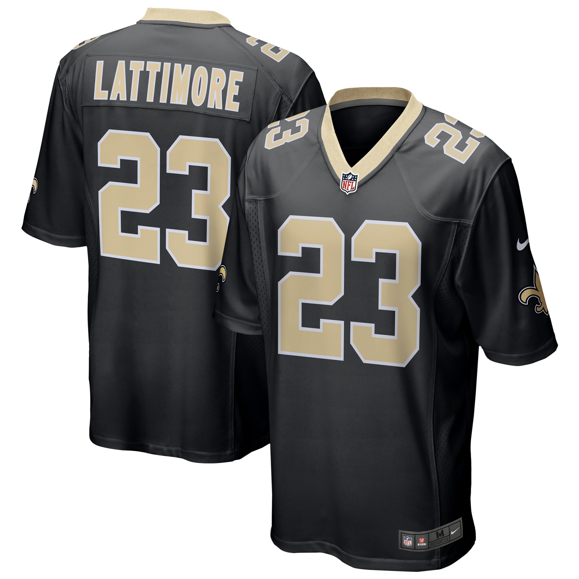 Marshon Lattimore New Orleans Saints  Game Jersey - Black