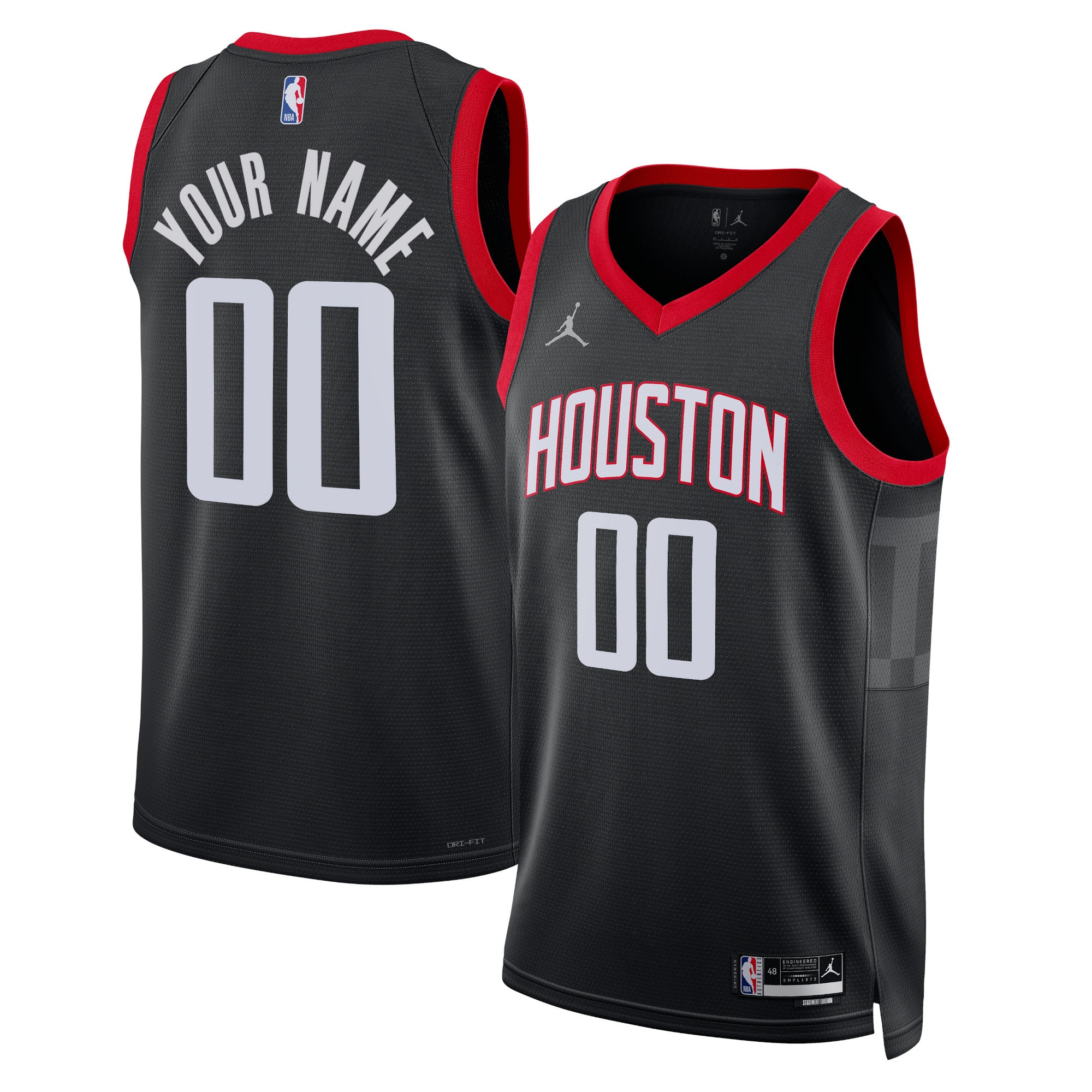 Houston Rockets Jordan Brand Unisex 2022\/23 Swingman Custom Jersey - Statement Edition - Black