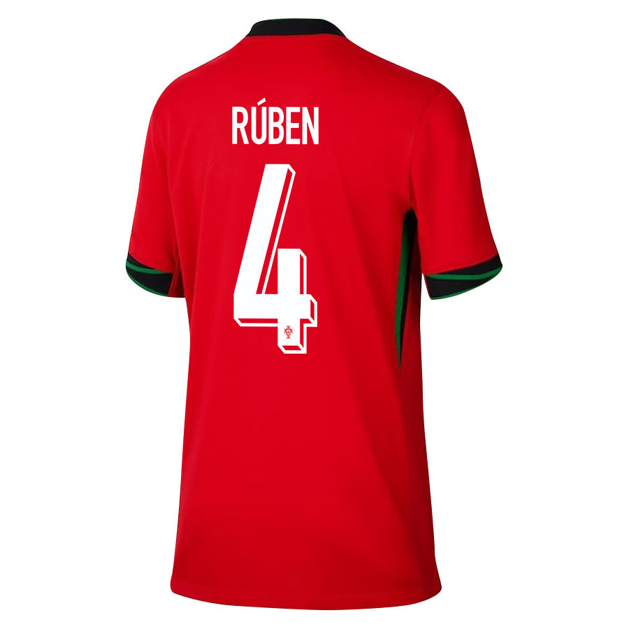 Rúben Dias 4 Portugal National Team 2024/25 Home YOUTH Jersey - Red