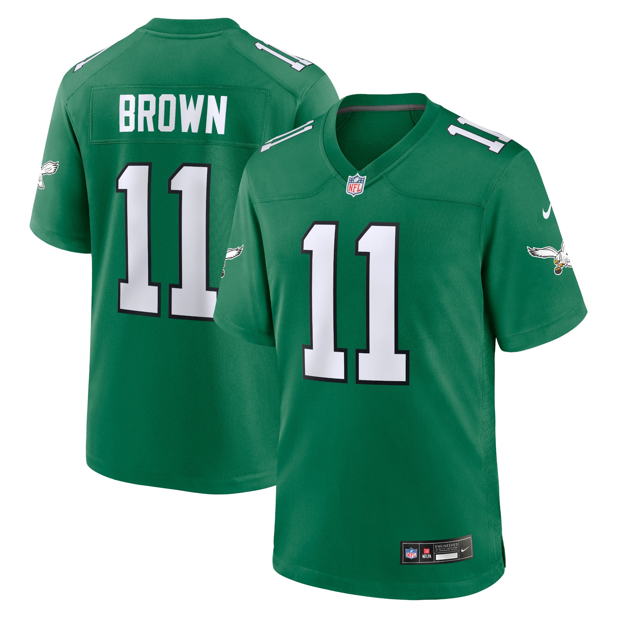 A.J. Brown Philadelphia Eagles  Alternate Game Player Jersey - Kelly Green