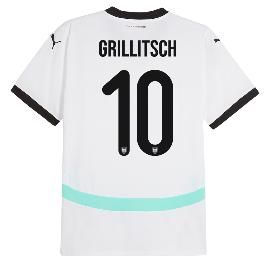 Florian Grillitsch 10 Austria National Team 2024/25 Away Men Jersey - White