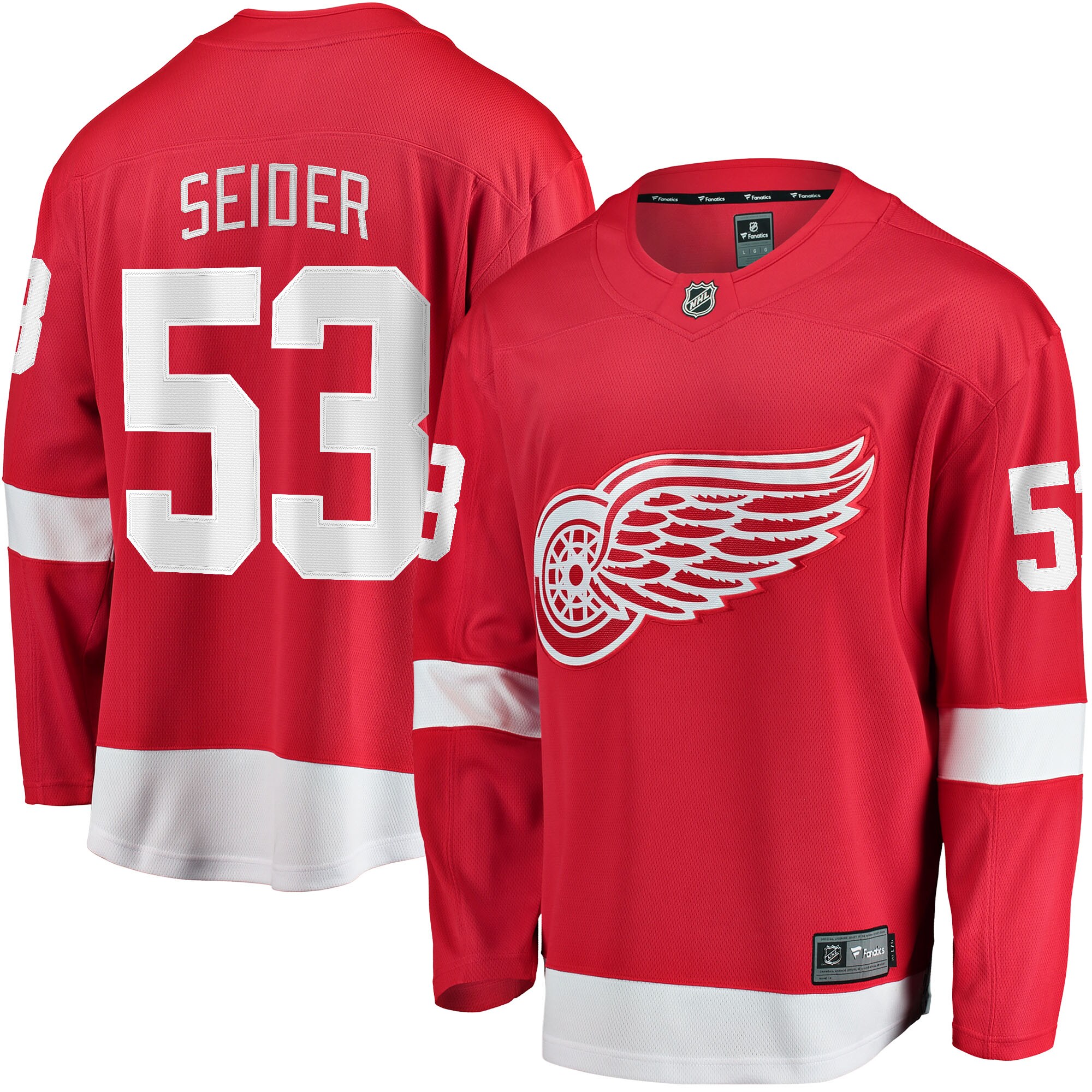 Moritz Seider Detroit Red Wings Fanatics Home Breakaway Player Jersey - Red