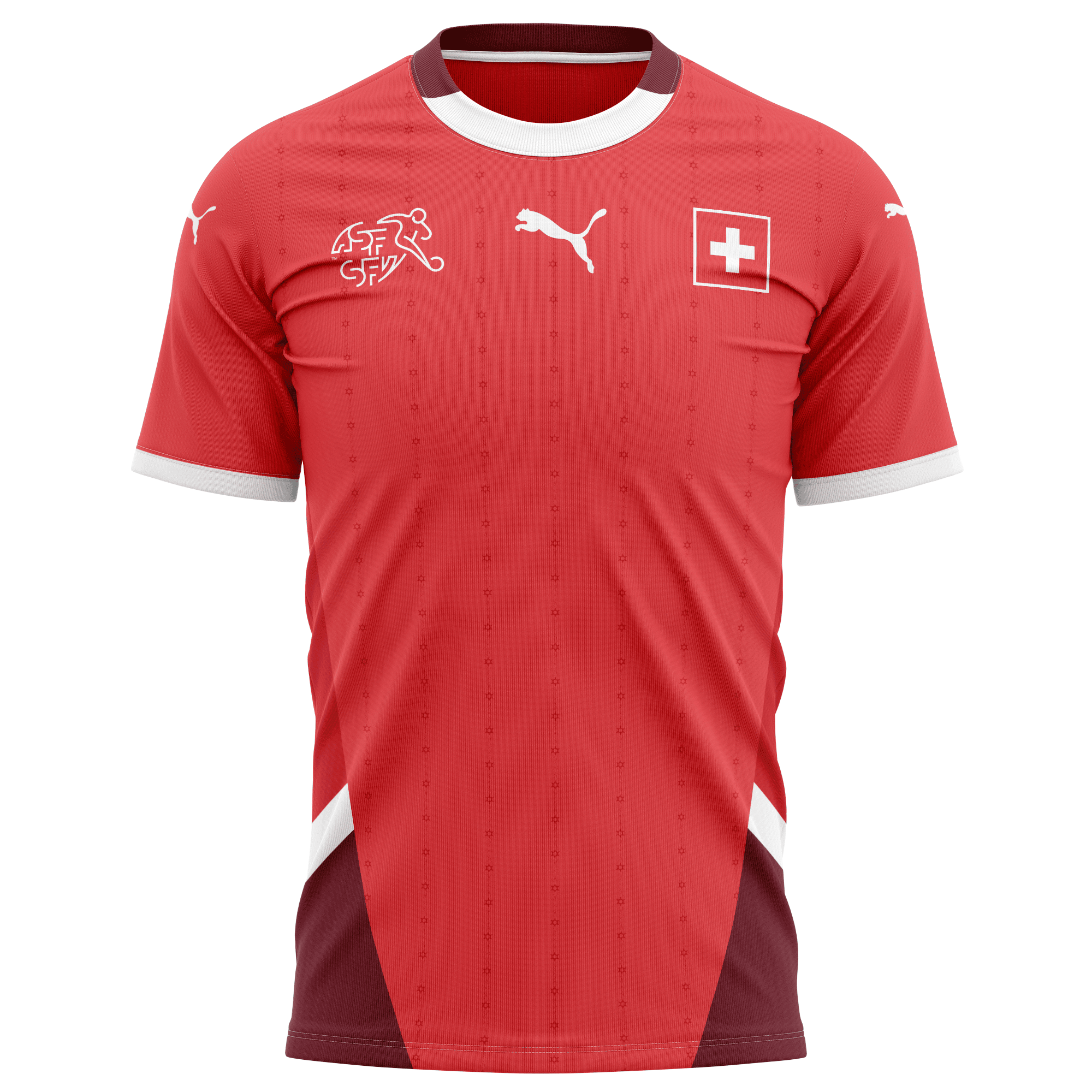 Switzerland National Team 2024 Home Kits AOP T-shirt - Red