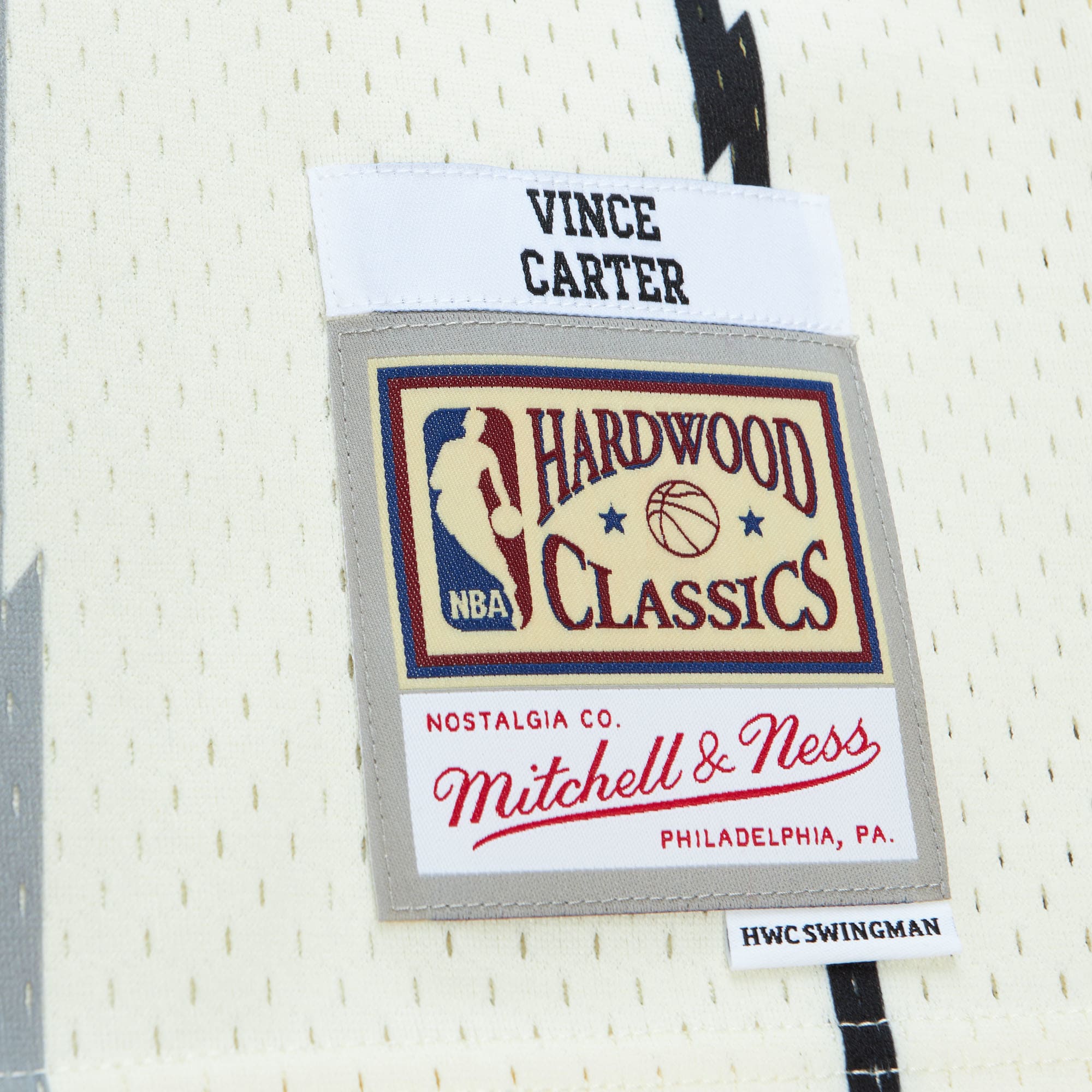 Vince Carter Toronto Raptors Mitchell & Ness Chainstitch Swingman Jersey - Cream